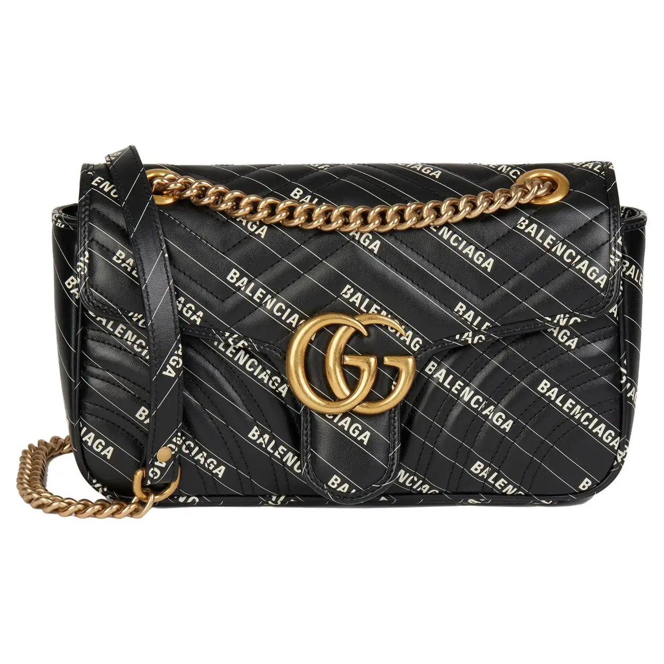 Gucci x Balenciaga The Hacker Project Small GG Marmont Bag - Black - Replicaclubs