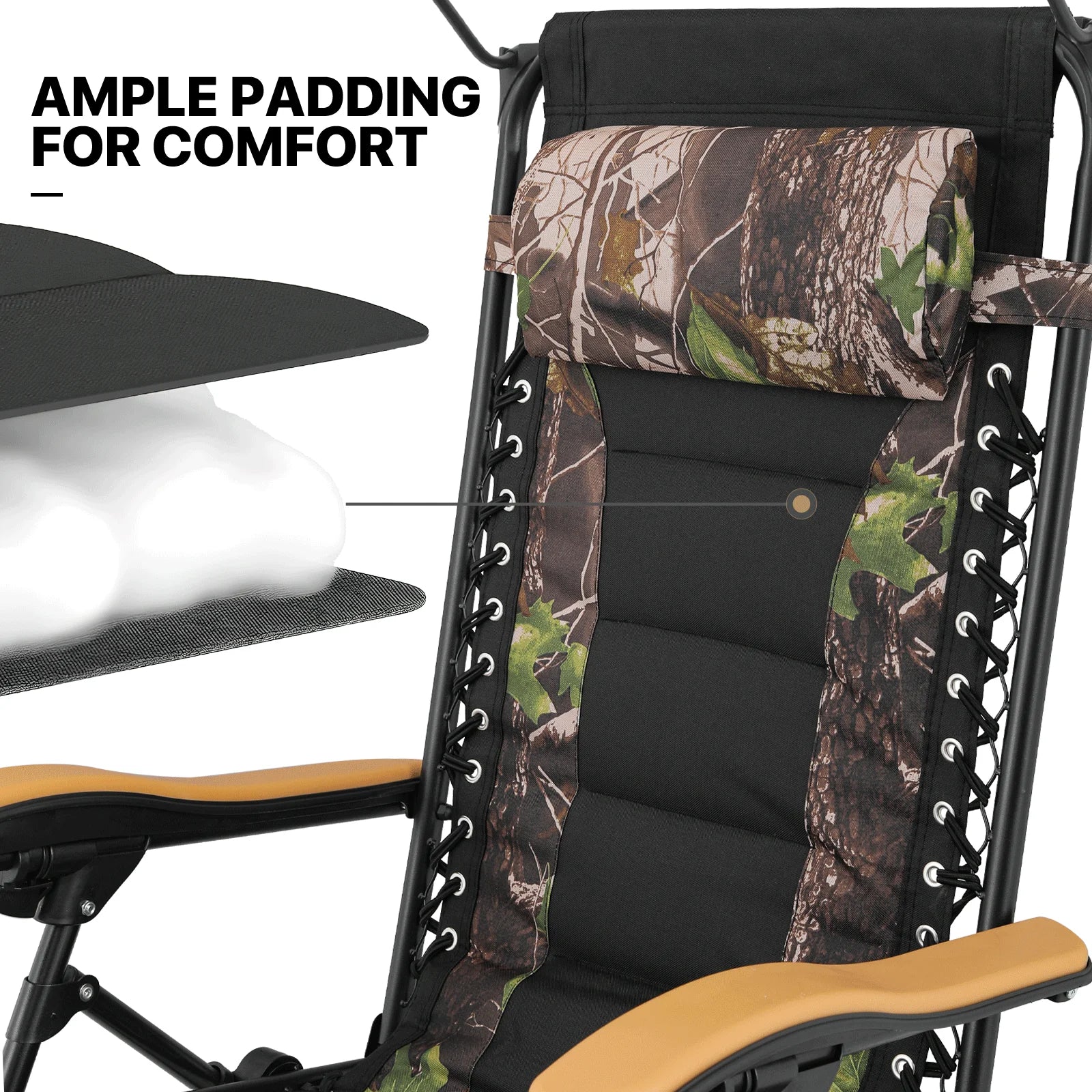 MoNiBloom Zero Gravity Reclining Chairs Set Of 2 With Canopy Shade And Headrest, Black - 330 lbs - Image 21 MoNiBloom Zero Gravity Reclining Chairs Set Of 2 With Canopy Shade And Headrest, Black - 330 lbs - Image 21