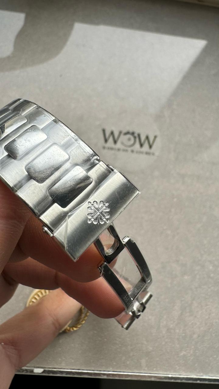 Replica PATEK PHILIPPE PPF Nautilus Chronograph Travel 5990 SS Grey Dial Stick on SS Bracelet A28-520 - Top club