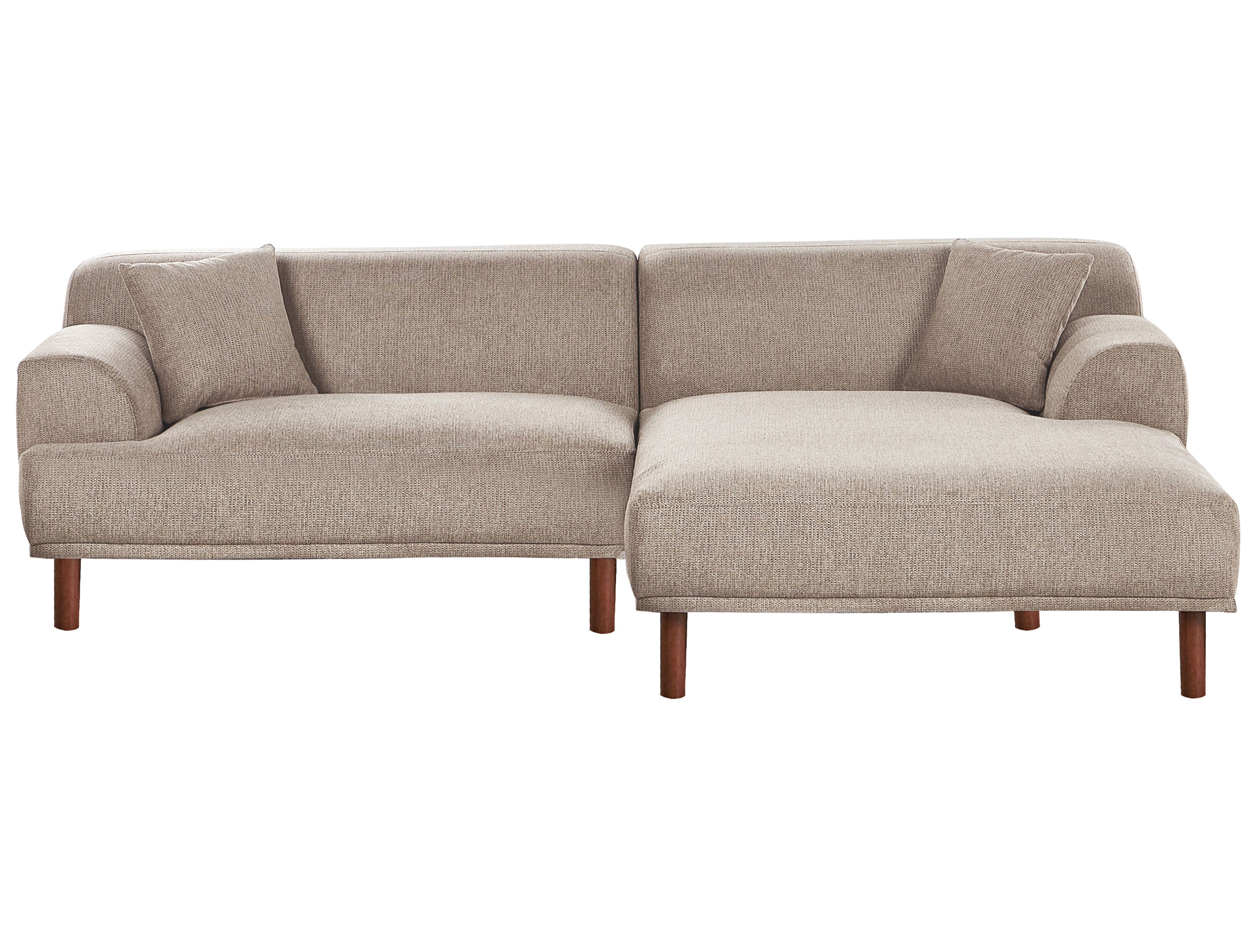 Corner Sofa 3 Seater HOLT Fabric Taupe Left Hand