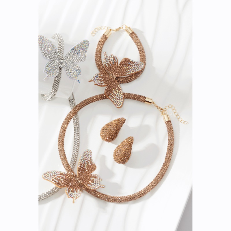 Butterfly Pavé Crystal Necklace, Bracelet & Earring Set - MIDNIGHT VELVET CATALOG