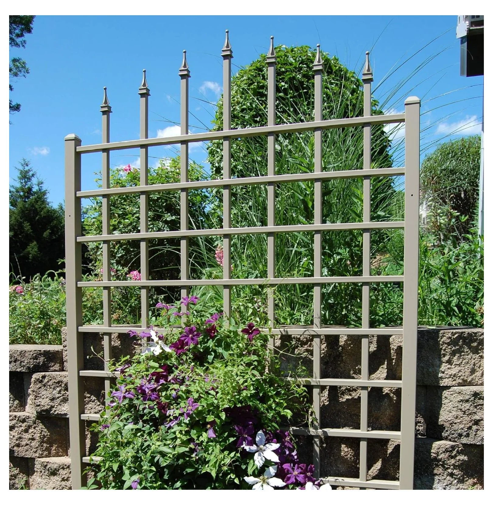 Dura-Trel Cambridge 57 by 95 Inch Heavy Duty Weather Stabilized PVC Vinyl Outdoor Garden Patio Trellis with Wall Mounting Screws and Spacers, Mocha - Image 5