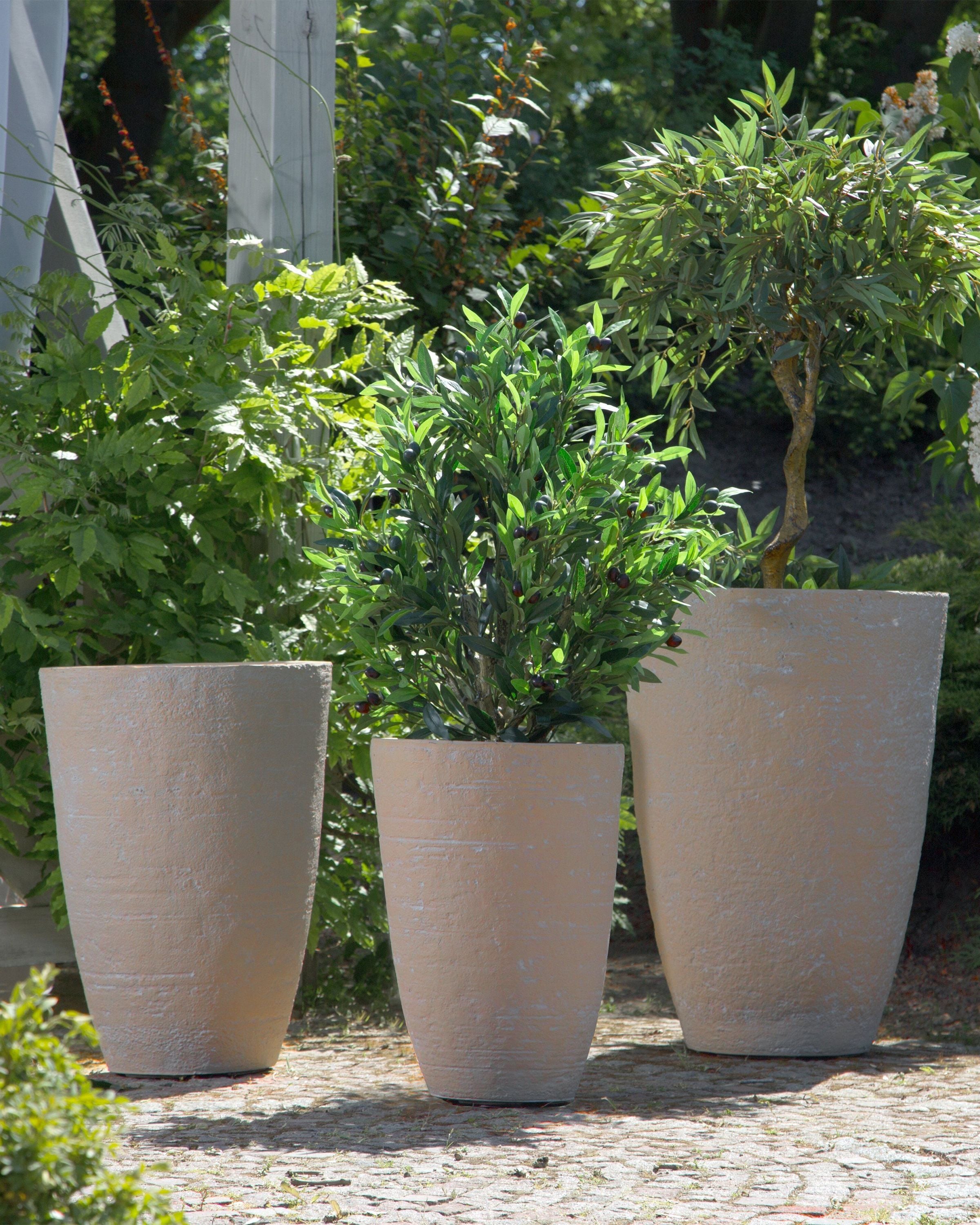 Set of 2 Plant Pots CAMIA 43 cm Beige