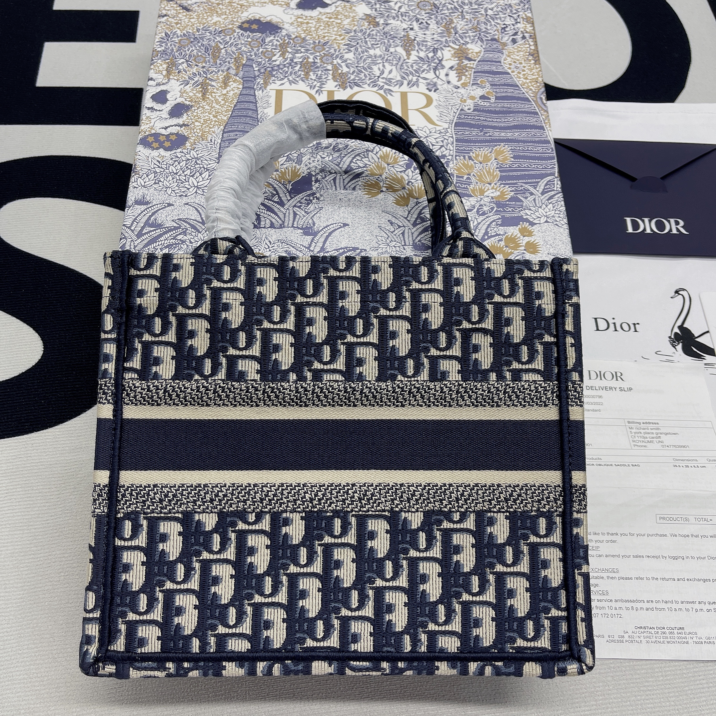 Christian Dior Small Dior Book Tote Blue, For Women, Women’s Handbags 26.5cm/10.5in CD M1265ZRIW_M9281:1High-quality replica