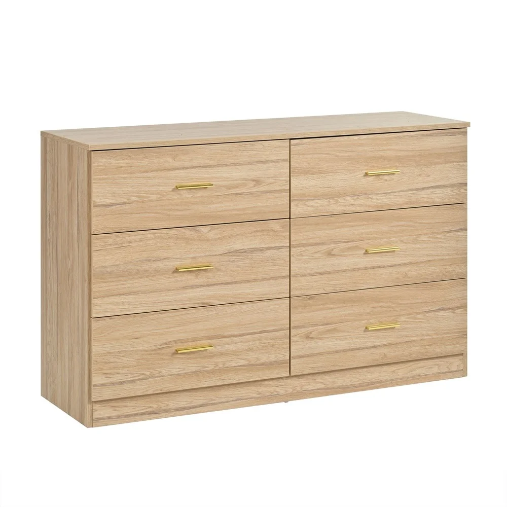 Kadyn White Chest of Drawer, 6 Double Drawer Dresser for Bedroom, Modern Storage Cabinet for Living Room, Dresser - Image 62