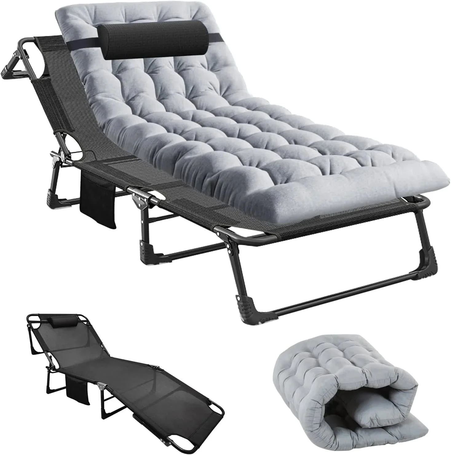 Slsy 5-Position Adjustable Folding Lounge Chair And Cot - 75.2" x 25.6" x 11.8" - Image 87 Slsy 5-Position Adjustable Folding Lounge Chair And Cot - 75.2" x 25.6" x 11.8" - Image 87