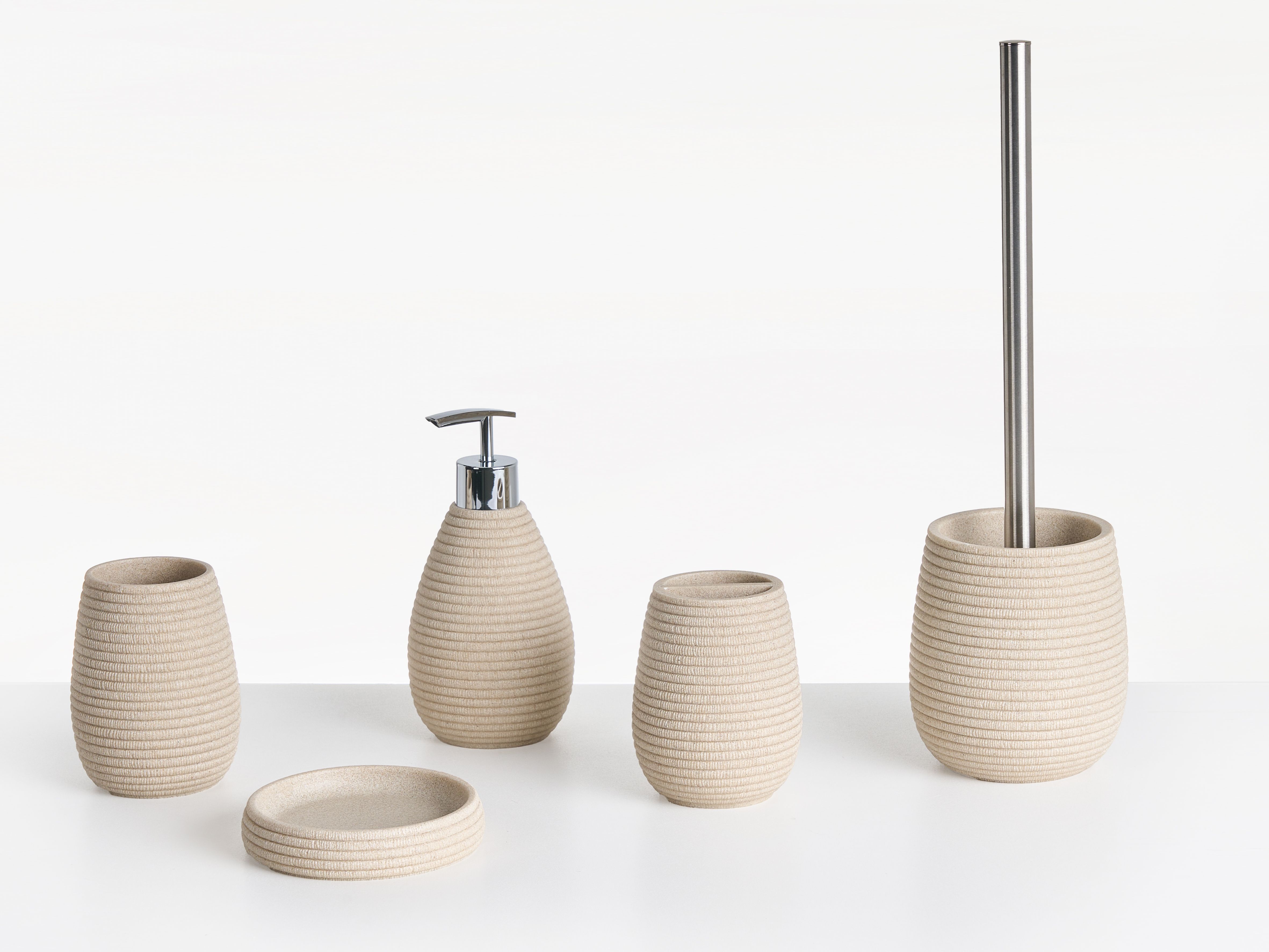 5-Piece Bathroom Accessories Set QUILA Light Beige