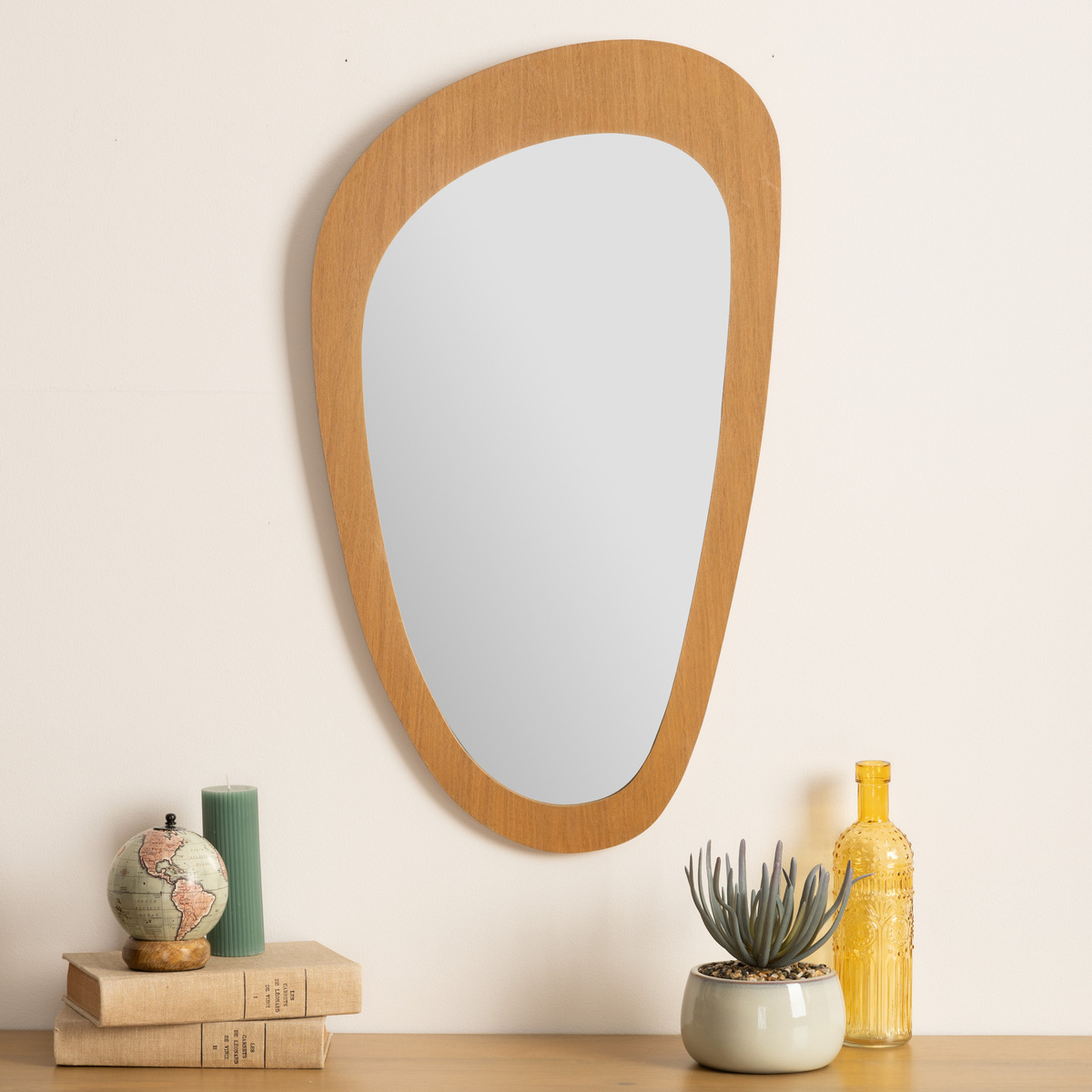 "Sophie" organic mirror Wood, 70x40 cm