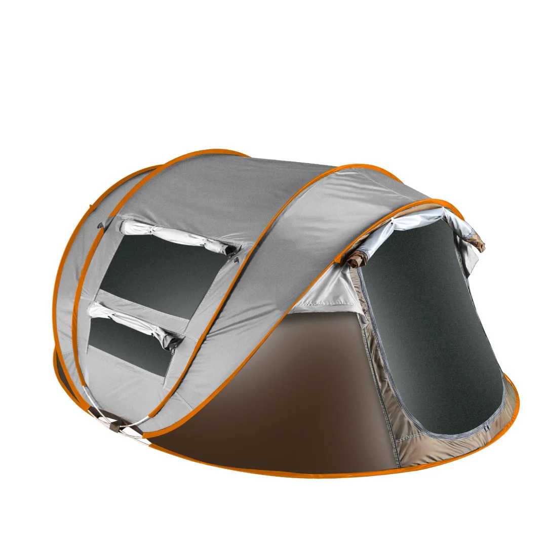 Tcbosik Easy Pop Up Tent for 5-8 Person, Automatic Setup Instant Family Tent with 2 Doors and 4 Mosquito Net Windows, Waterproof Camping Tent with Carry Bag for Hiking & Traveling, Khaki - Image 2