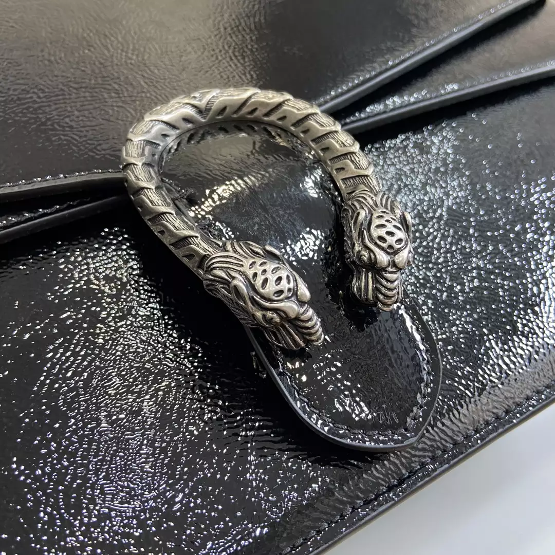 Dionysus Large Shoulder Bag in Black Patent Leather1:1High-quality replica