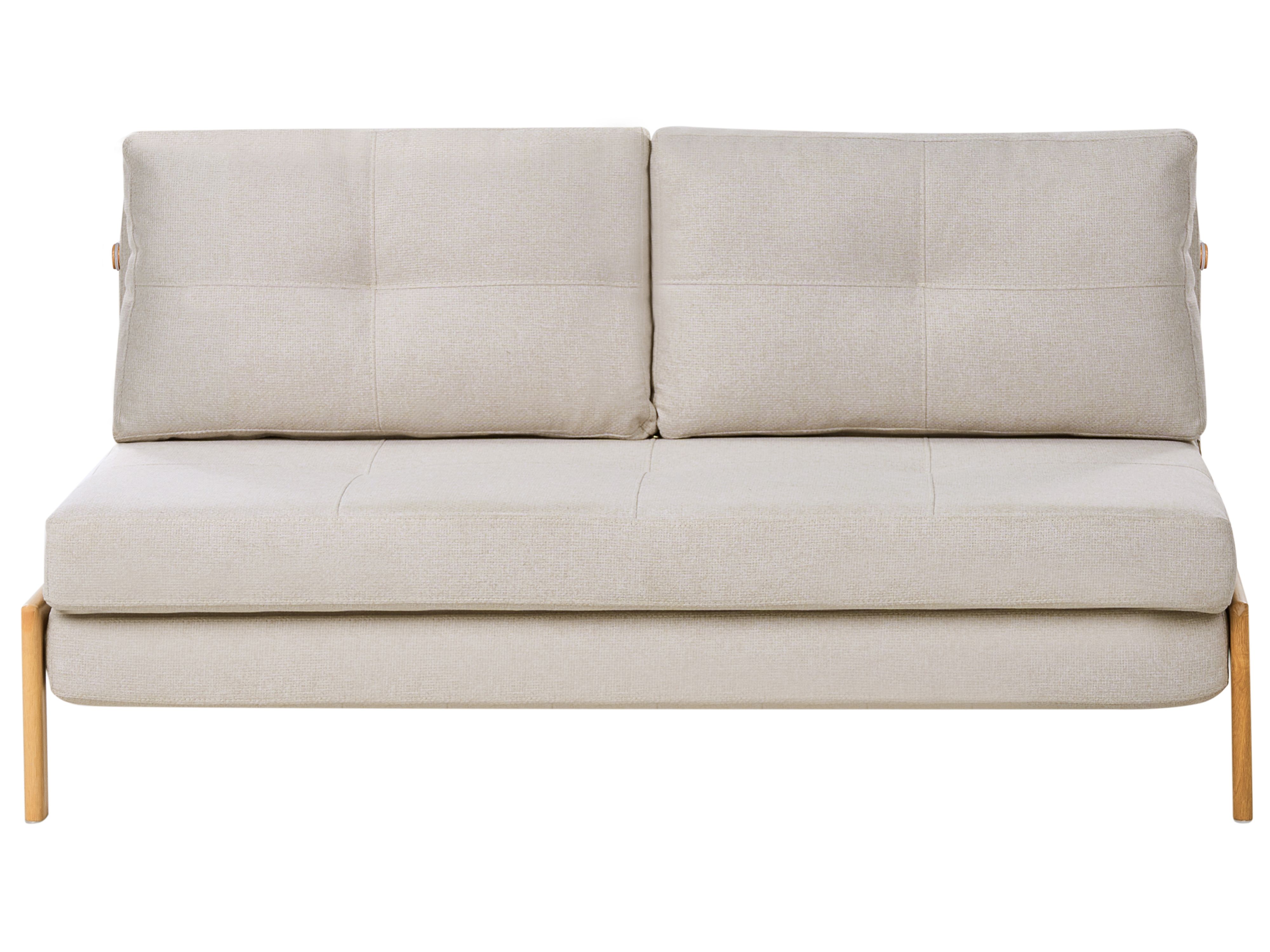 Sofa Bed 2 Seater EDLAND Fabric Light Beige