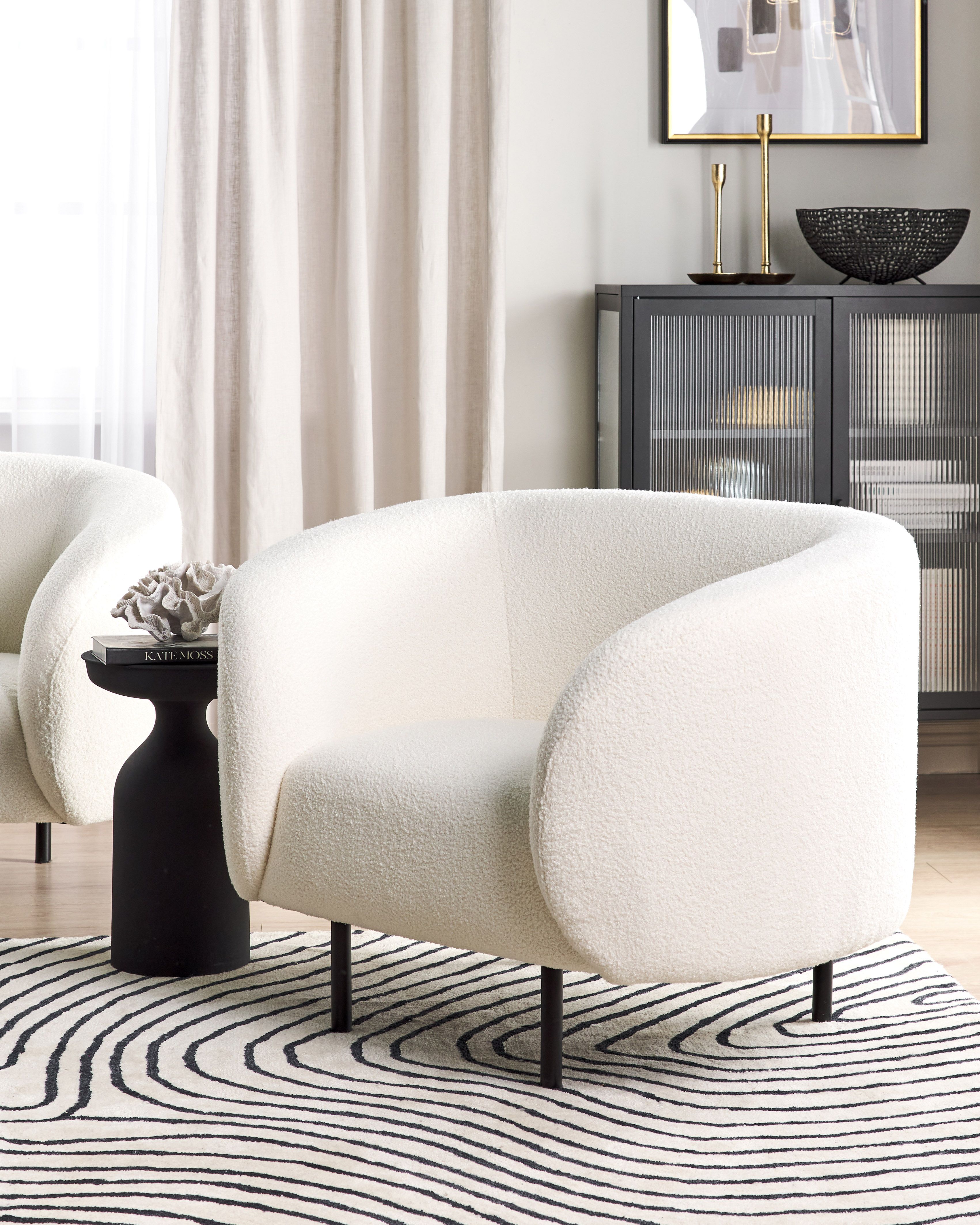 Armchair LOEN Boucle White