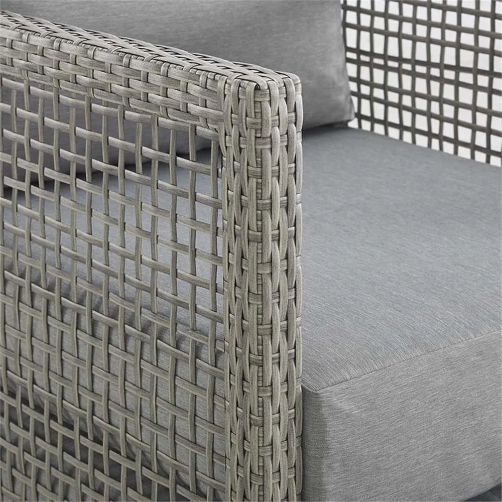 Afuera Living Wicker Patio Loveseat in Gray - Image 7