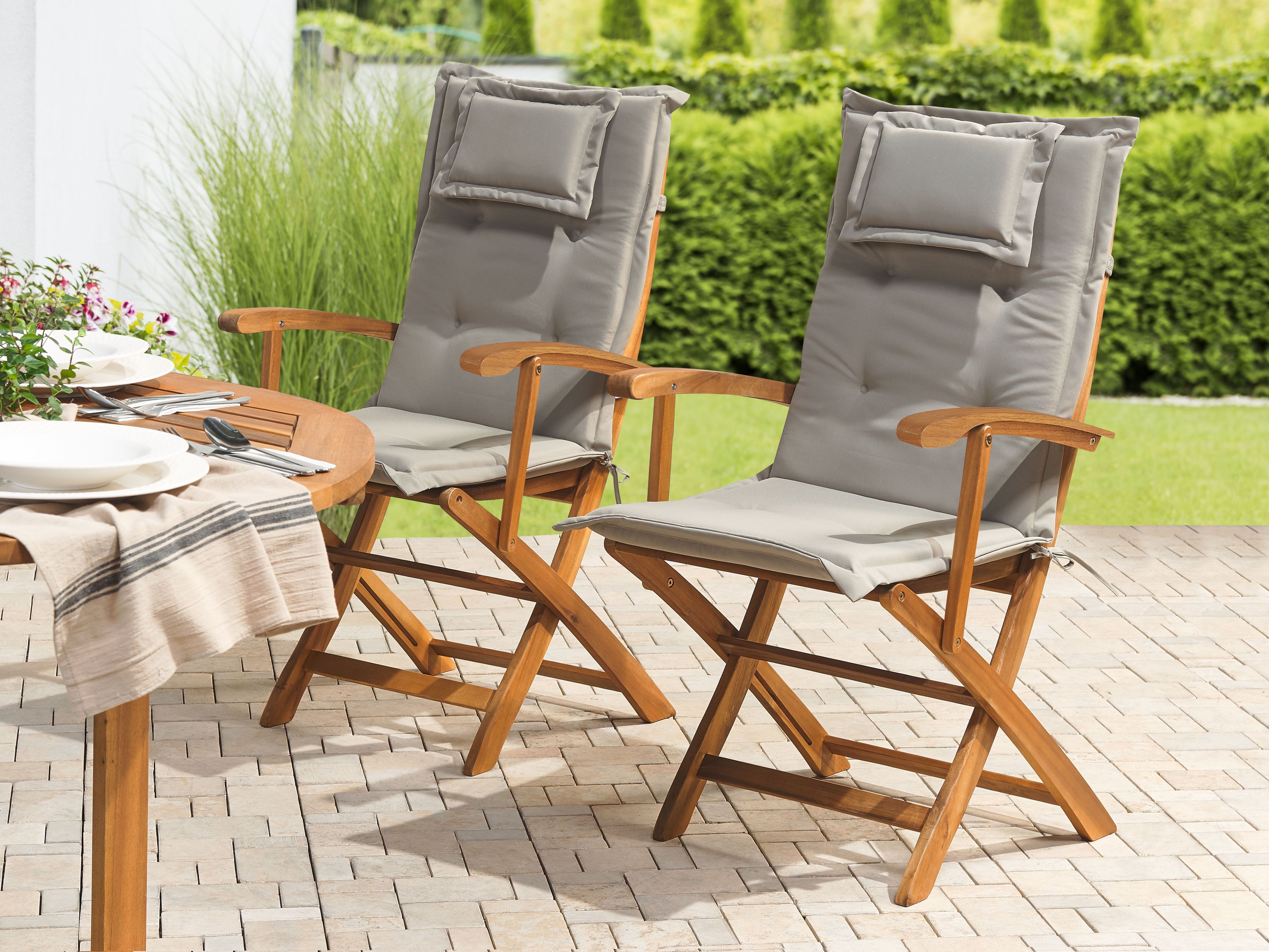 Set of 2 Back/Seat Cushions MAUI 40 x 54 cm Taupe