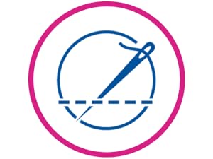 Icône d'enfile-aiguille automatique dans un cercle magenta