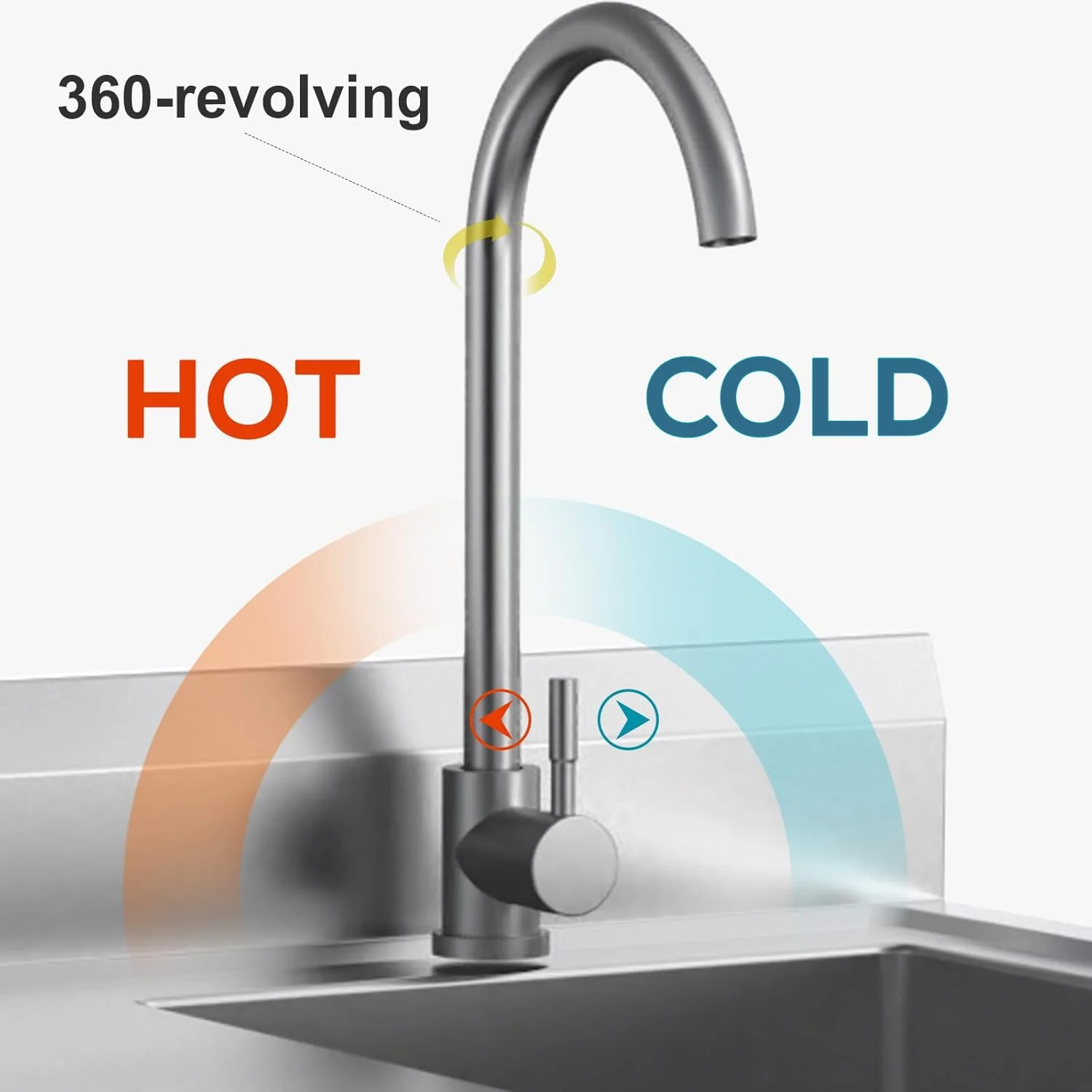 Stainless Steel Utility Sink Commercial Kitchen Sink 40'' Free Standing Tool Sink with Drawer & Cold and Hot Water Pipe for Kitchen Laundry Room Depot Indoor and Outdoor - Image 6