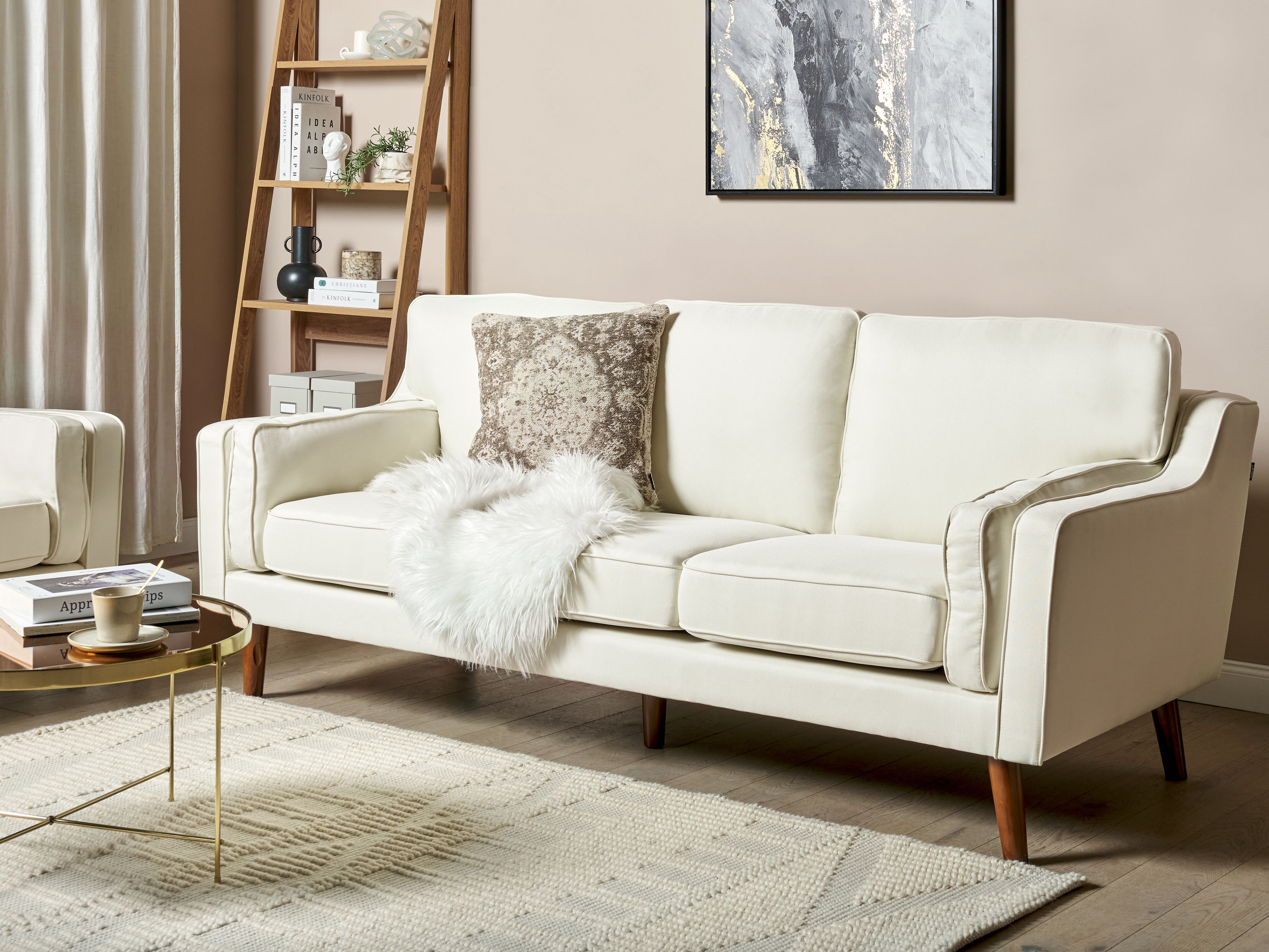 Sofa 3 Seater LOKKA Fabric Off-White