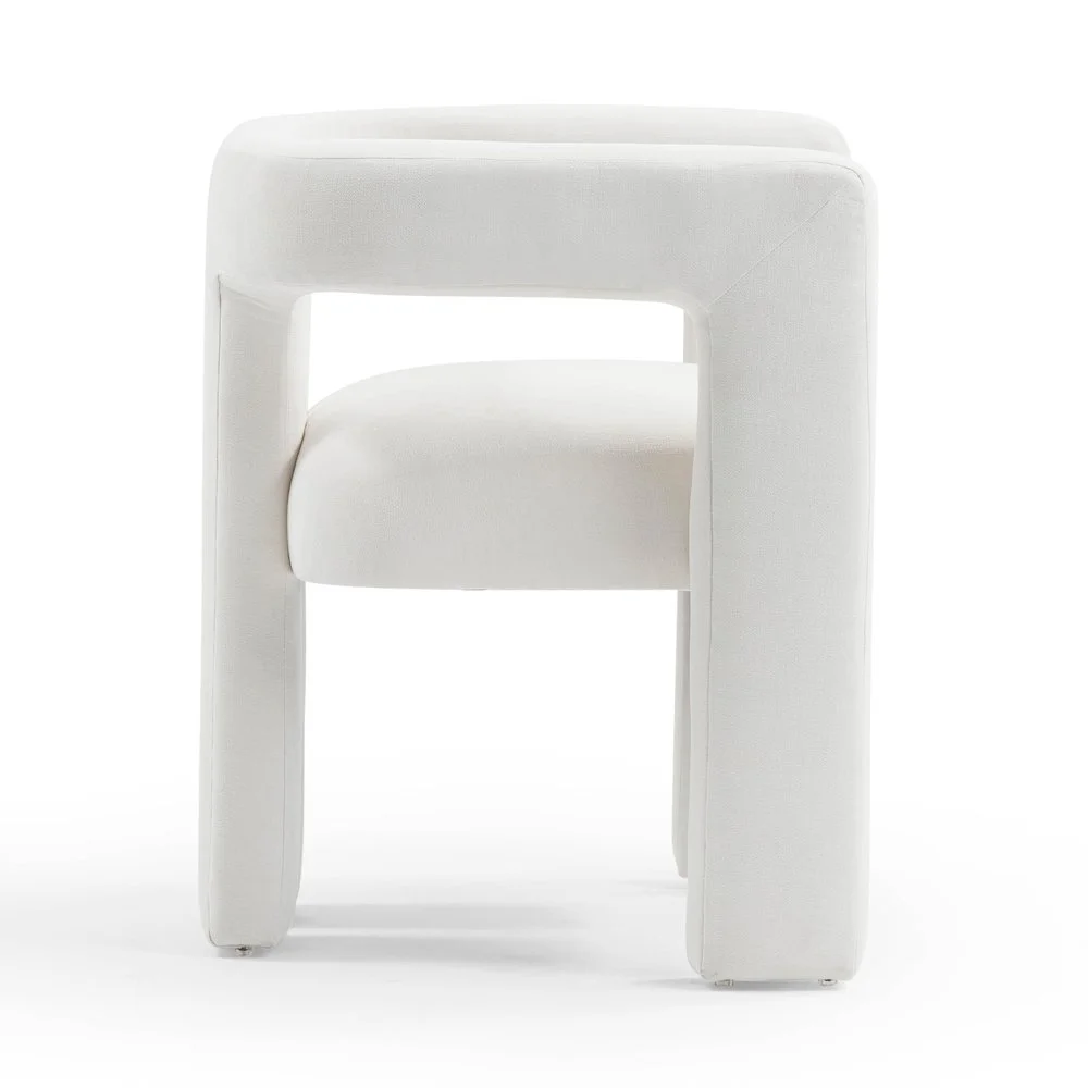 Sloane Bone White Upcycled Fabric Chair - Image 6