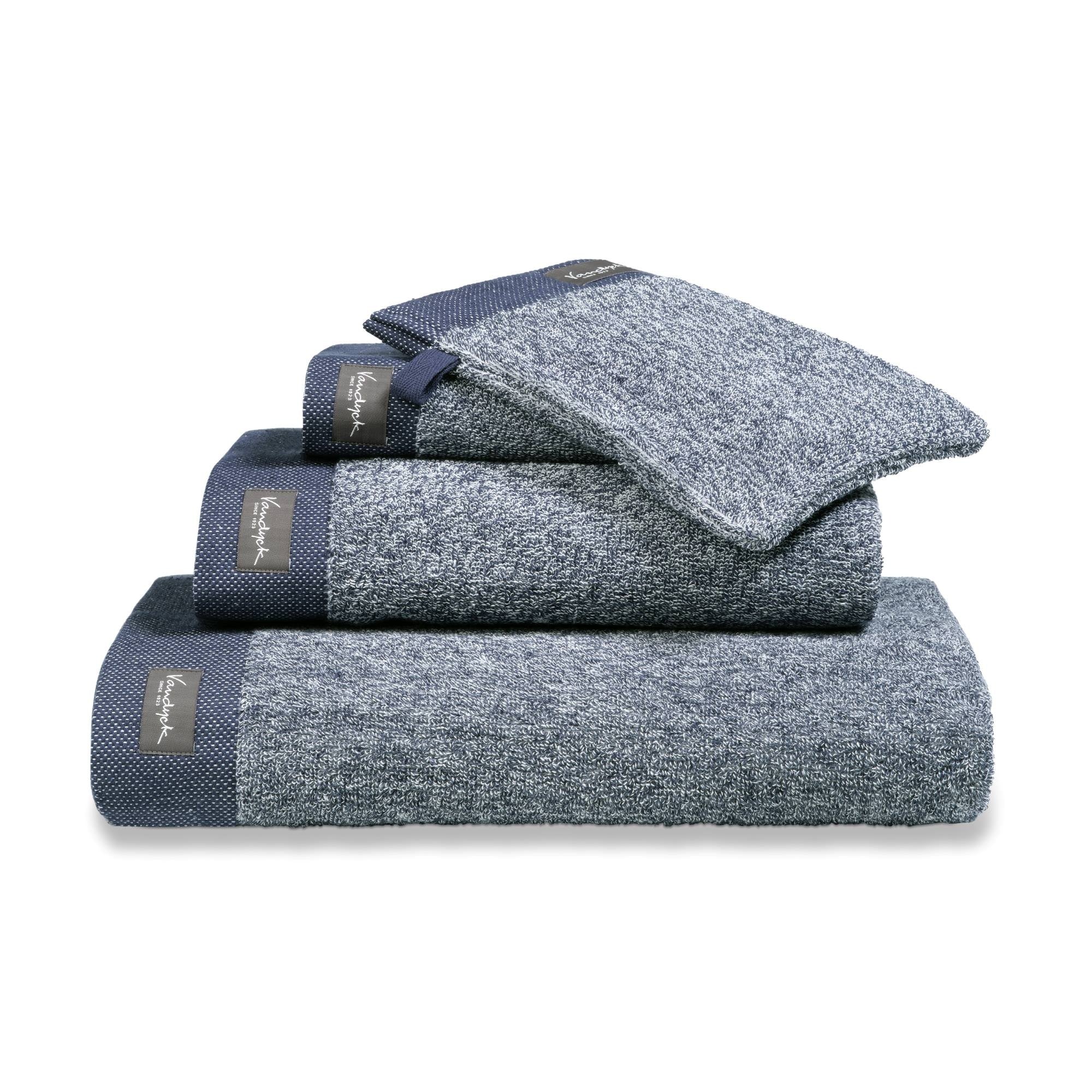 Badlaken Home Mouliné Blue Ink   Blauw   Katoen