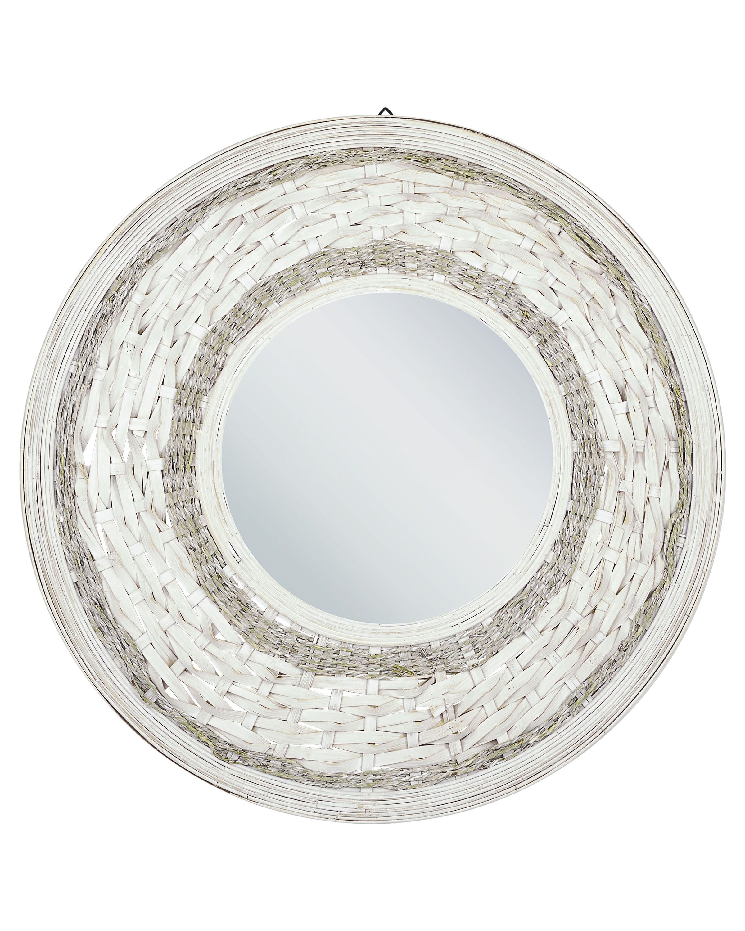 Wall Mirror SOLEDAD 61 cm 61 cm Bamboo White