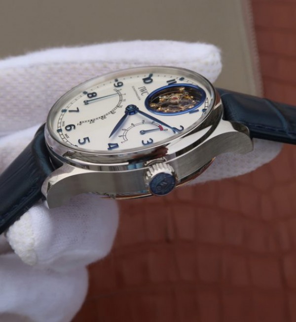 Replica IWC AZ Portuguese Tourbillon IW5046 White Dial Blue Markers - Top club