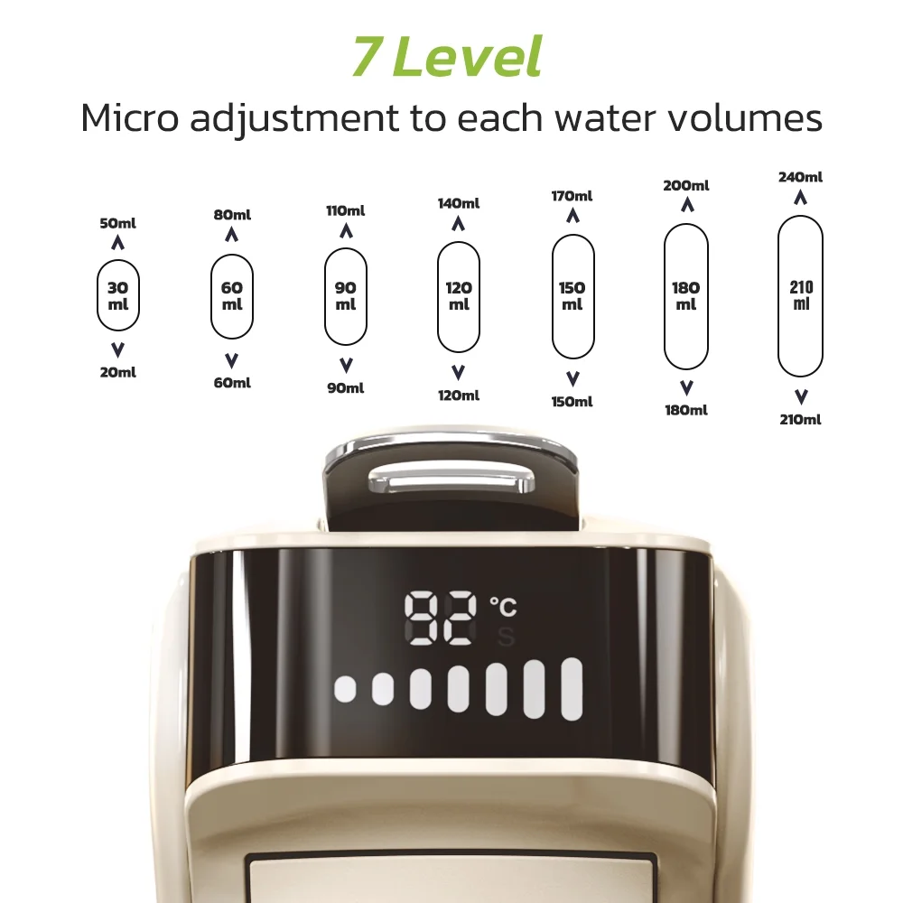 HiBREW 6in1 Pods Coffee Machine Multiple Espresso Cafetera Cappuccino Coffee Maker H1B Beige - Image 14