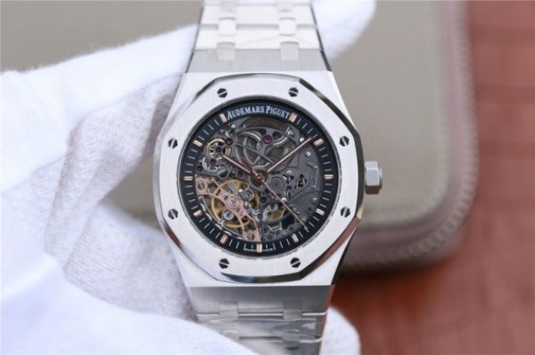 Replica Audemars Piguet Royal Oak 41mm Double Balance Wheel Openworked 15407 SS JF SS Bracelet A3132 - Top club