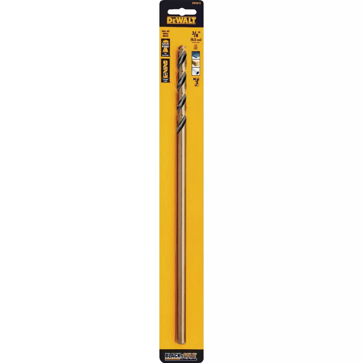 DeWalt 3/8 In. x 12 In. Black & Gold Oxide Drill Bit