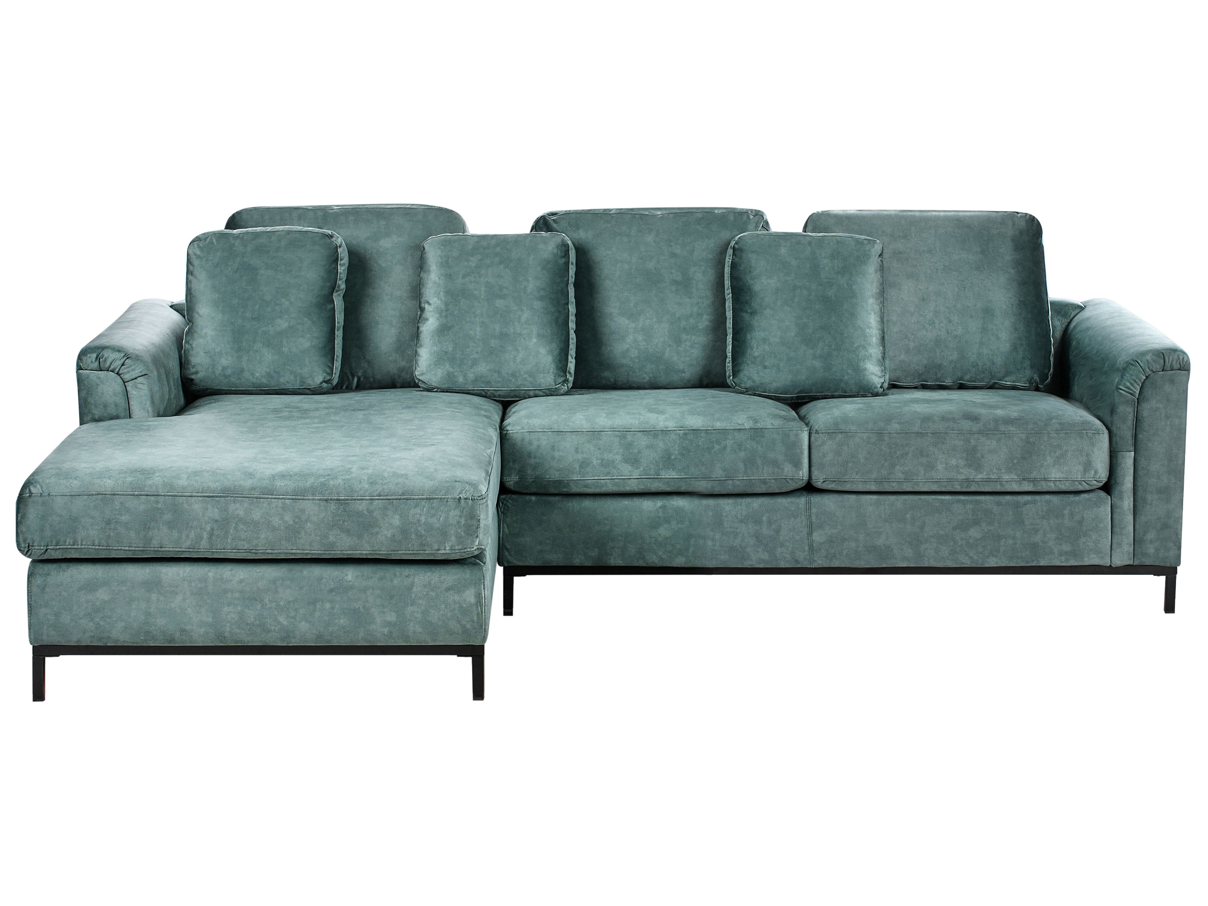Corner Sofa 4 Seater OSLO Velvet Teal Right Hand