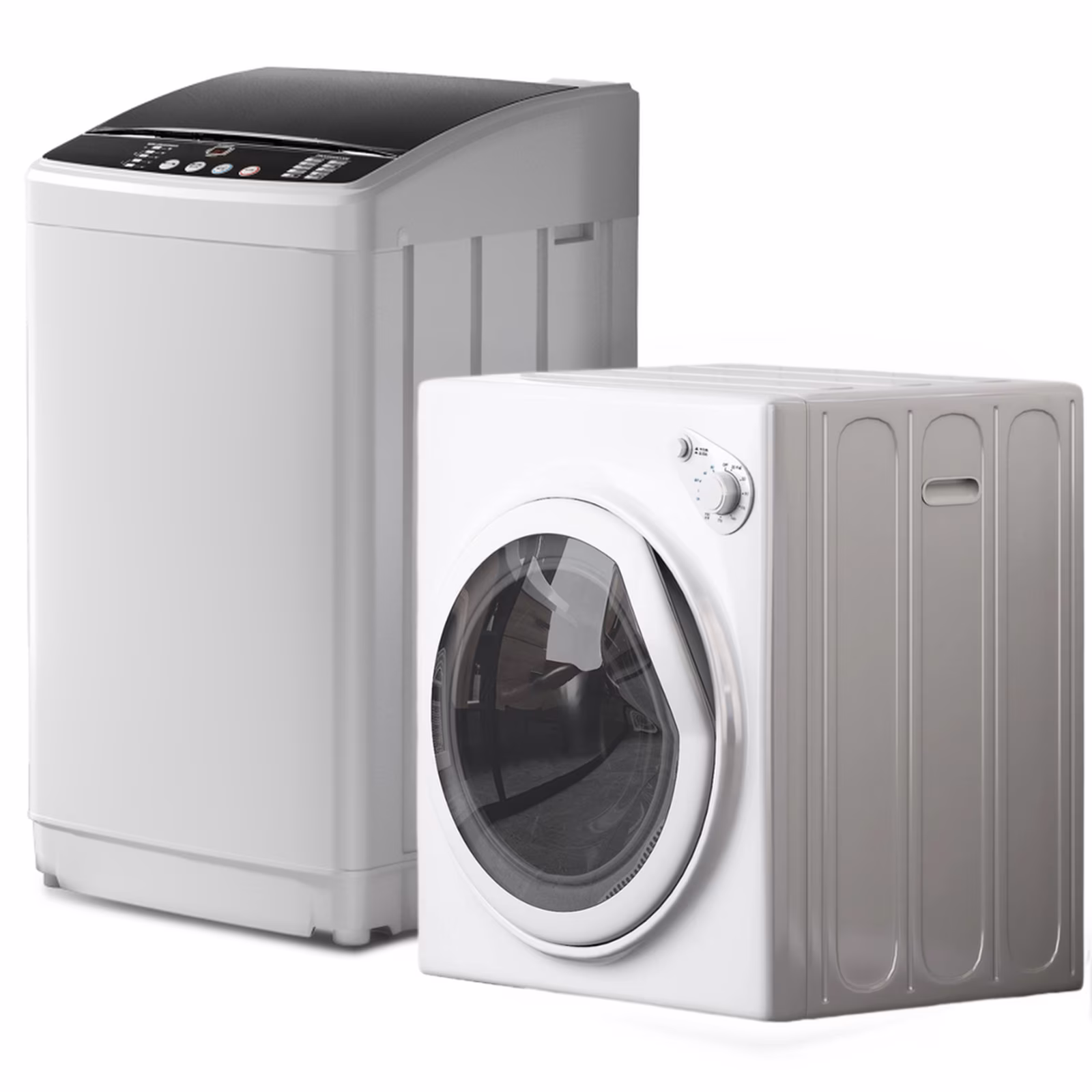 TABU Washer and Dryer Set, 17.6LBS Full Automatic Washing Machine & 8.8LBS Portable Dryer (Gray&White) - Image 3