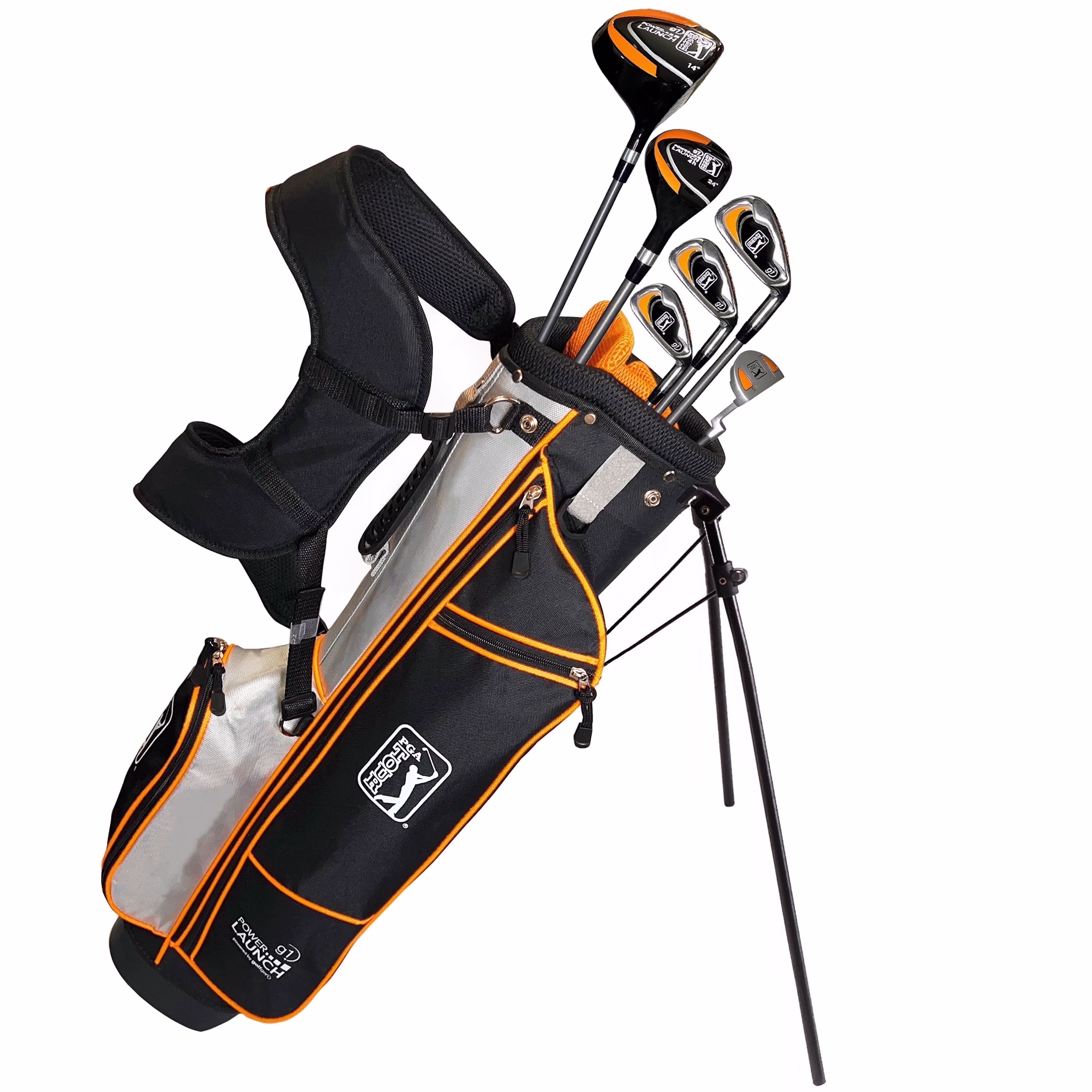 PGA Tour Right-Handed 10 Piece Kids Golf Club Stand Bag Set; Player Height 4'8 - 5'2", Ages 8-12 - Image 3