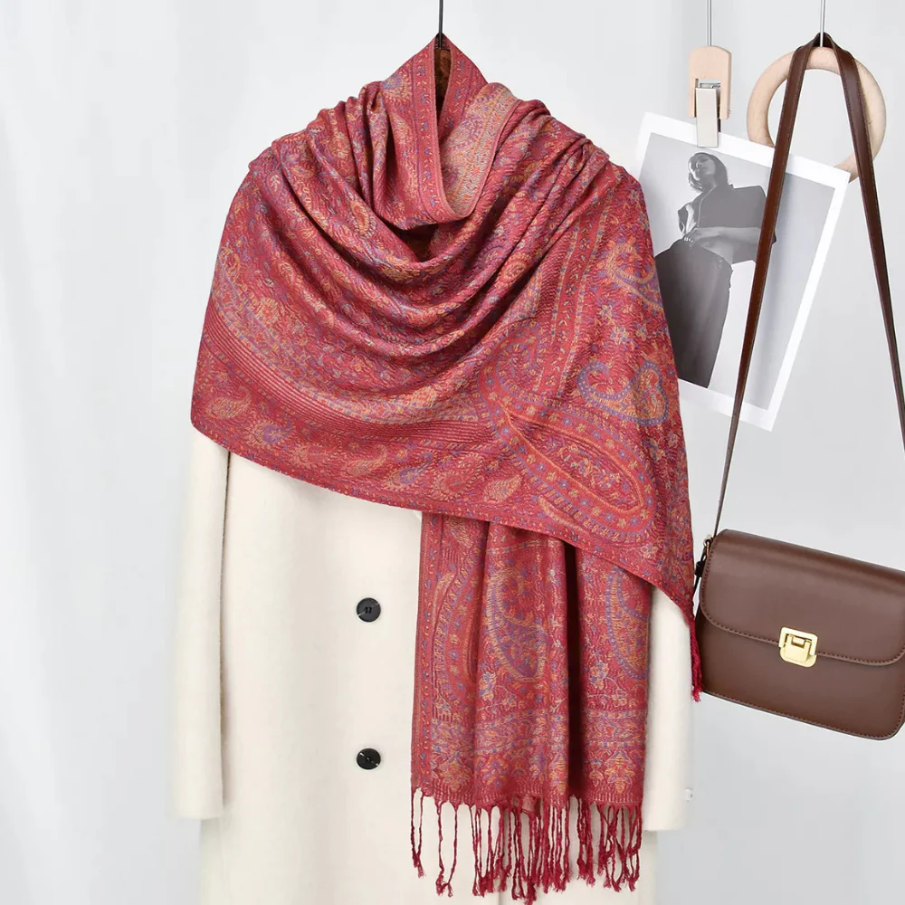 Paisley Patterned Raw Hem Scarf - ZKZOOK