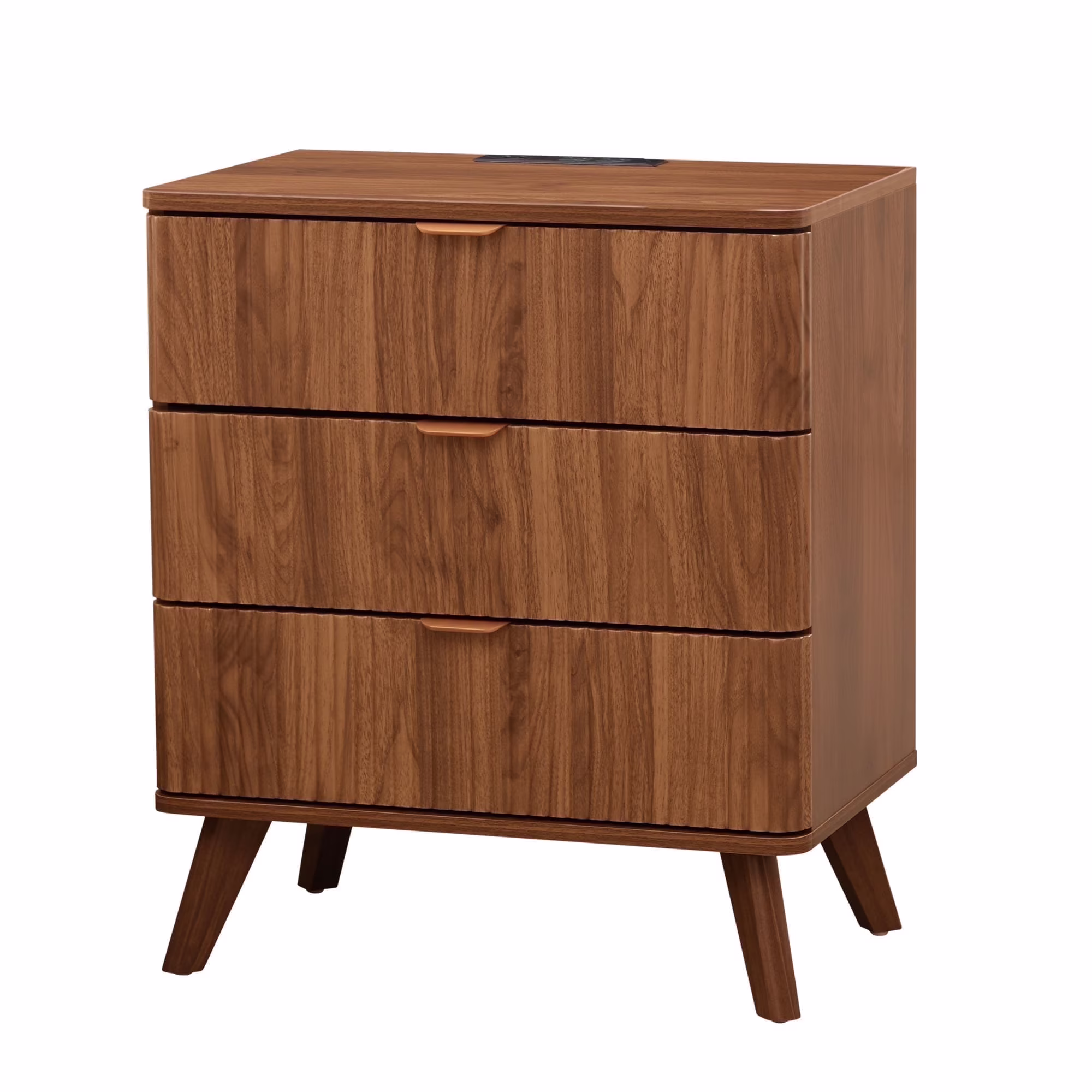 YOCWO Fluted Nightstand for Bedroom Set of 2 , Wood Bedside Table Set of 2 with Drawers, Black - Image 8