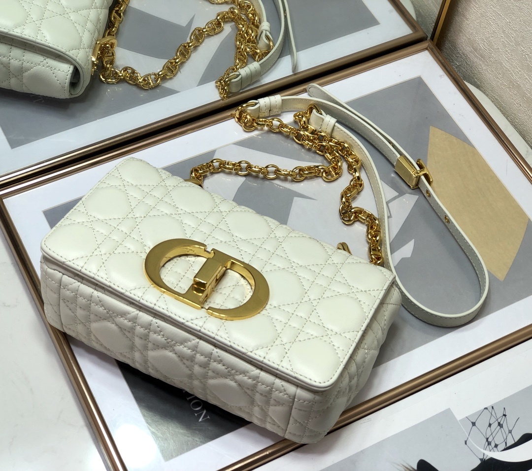 Christian Dior Small Dior Caro Bag, White, For Women Women’s Handbags, Shoulder Bags, Crossbody Bags, 20cm CD M9241UWHC_M35U1:1High-quality replica