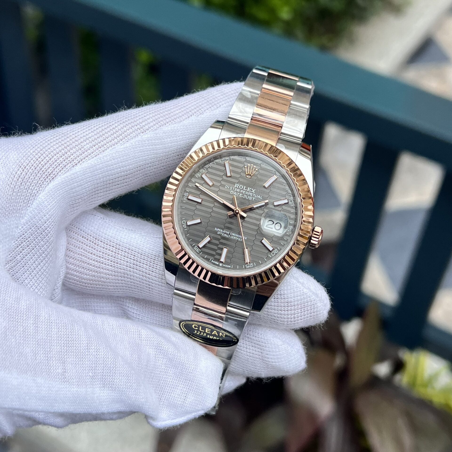 Rolex Replica 1:1 Watch DateJust 126331 Gray Brick Dial Demi Strap 41mm - Elite Watch Atelier