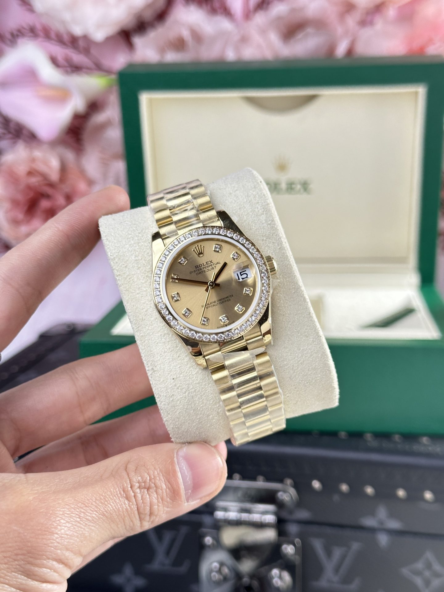 Rolex DateJust 278288 Replica Watch Yellow President Strap 31mm - Elite Watch Atelier