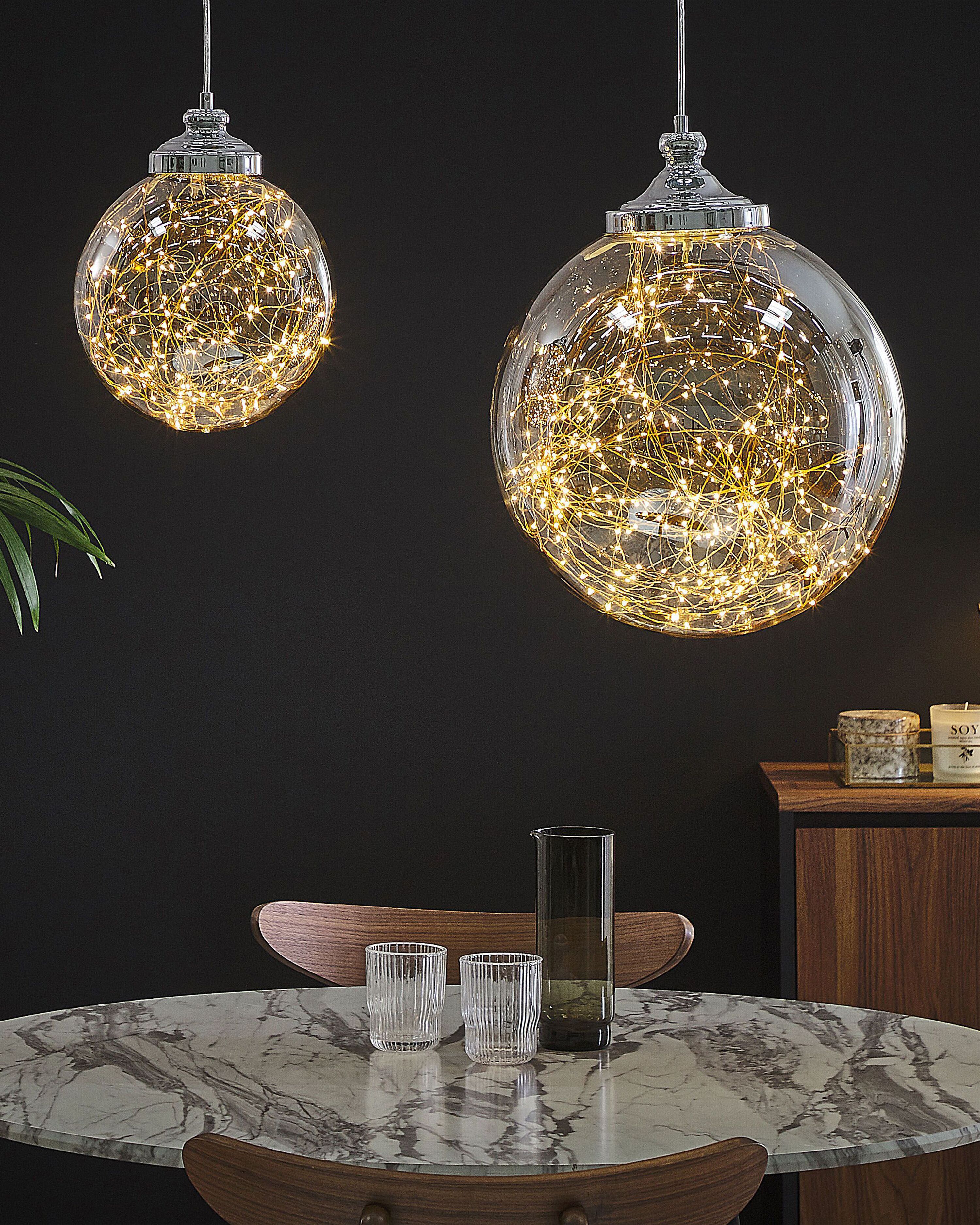 Pendant Lamp BENI Glass Silver