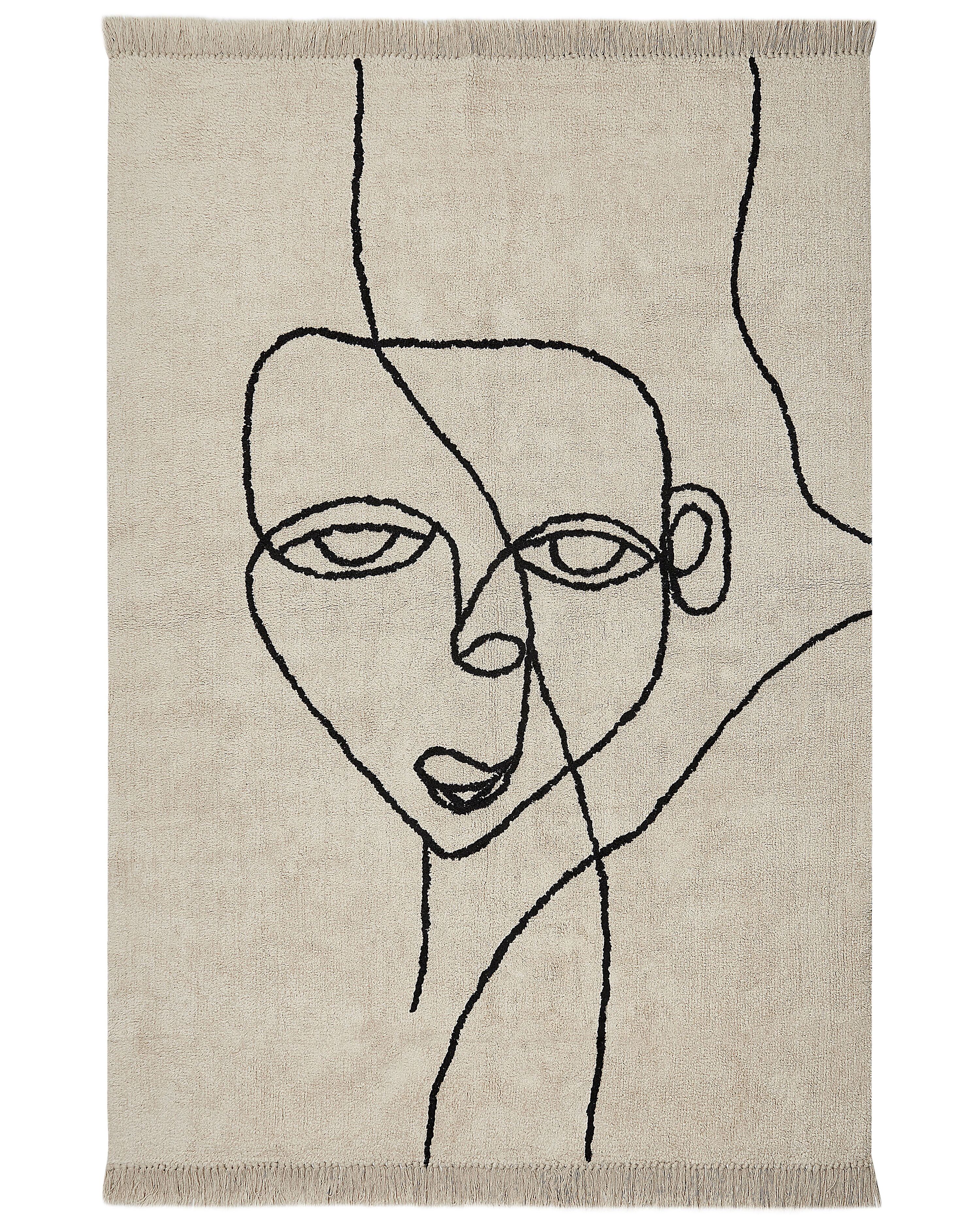 Rug NURU Light Beige 160 x 230 cm Cotton