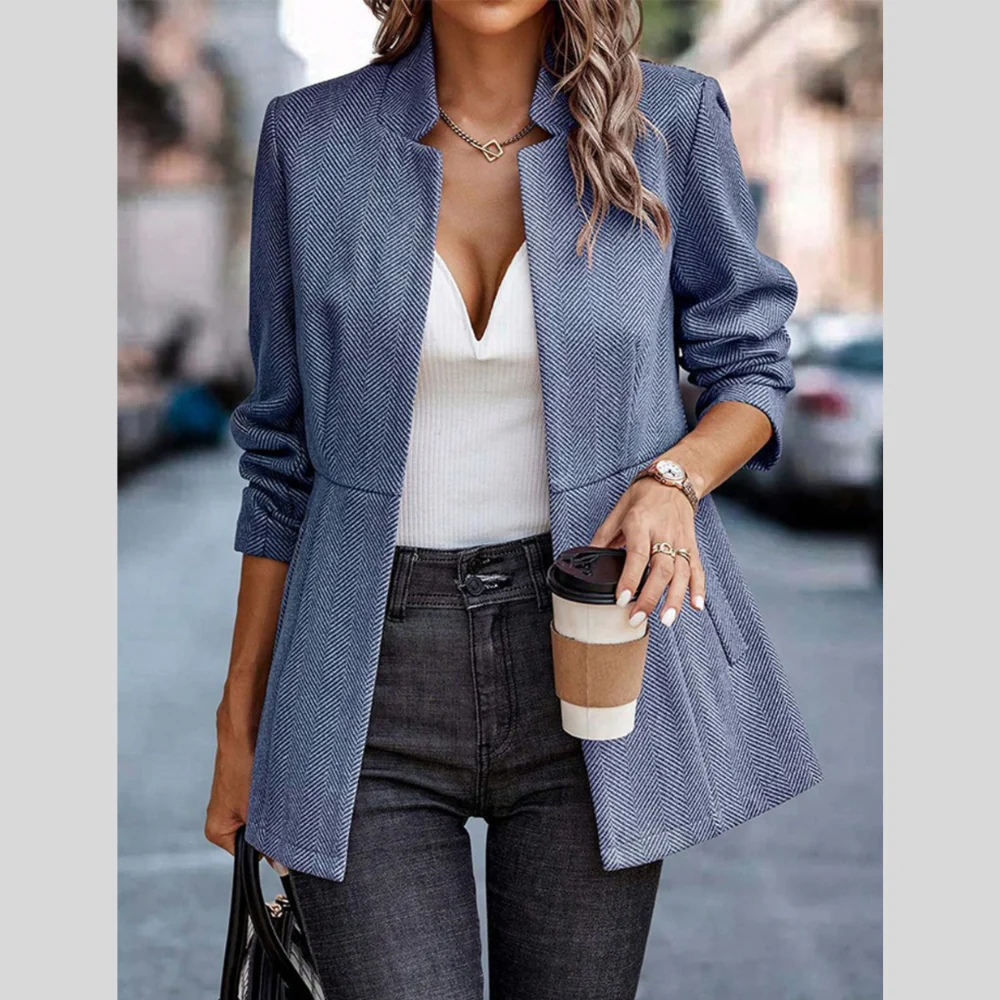 Slim Fit Open Front Blazer - ZKZOOK