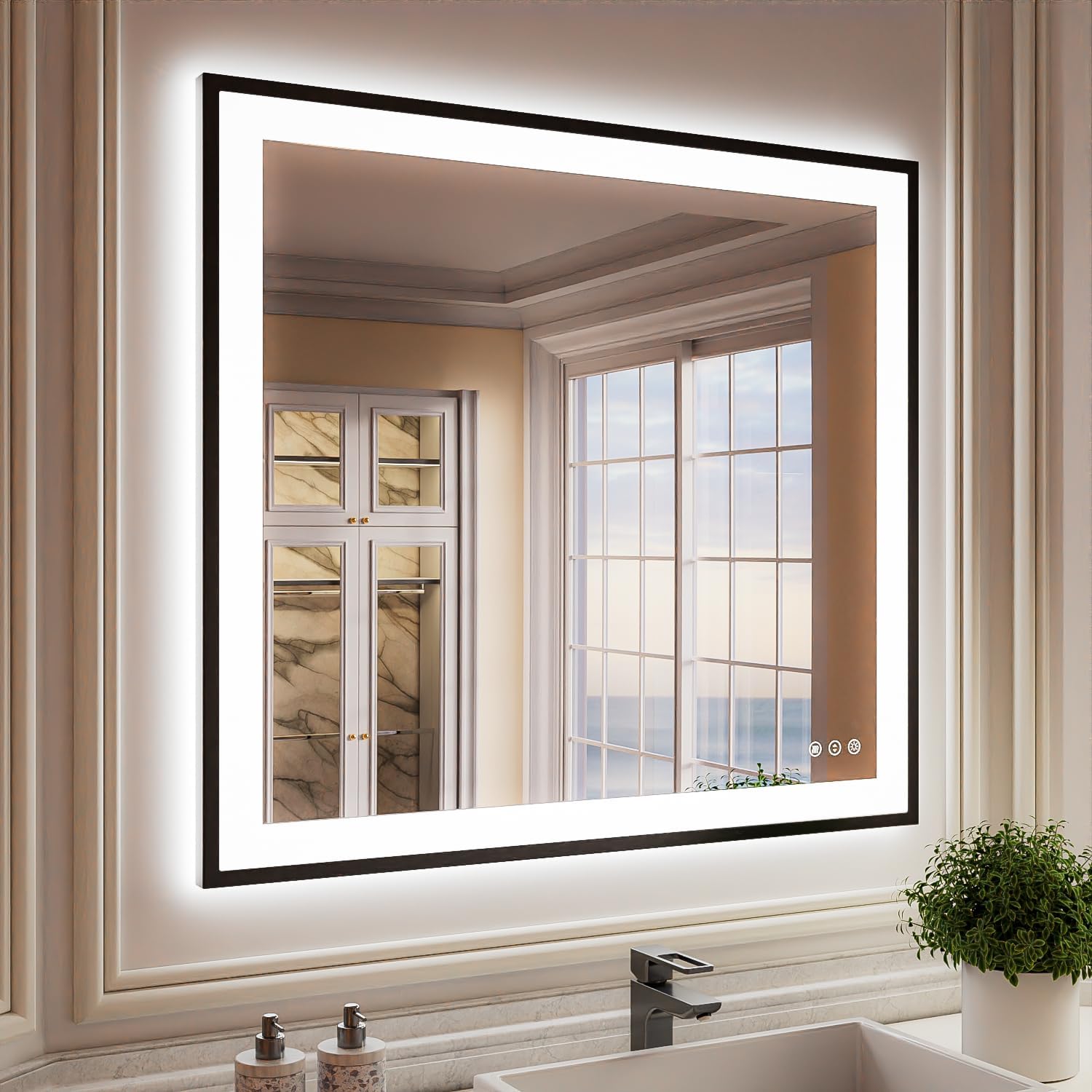 ISKM Framed LED Mirror for Bathroom 40