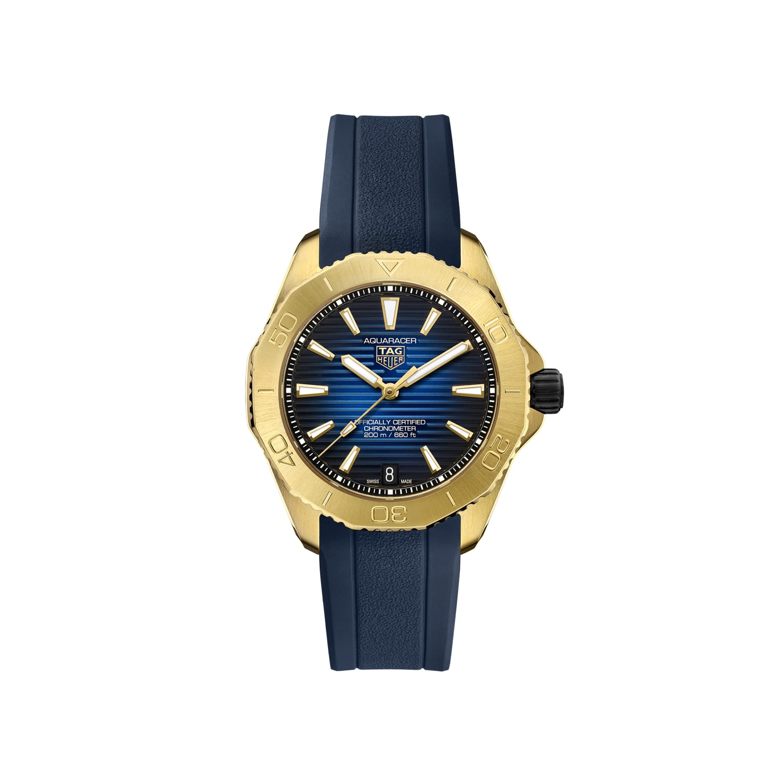 TAG Heuer Replica Watch Aquaracer Professional 200 Date Automatic 40 mm 18K 3N Yellow Gold(1:1 replica) - Top club