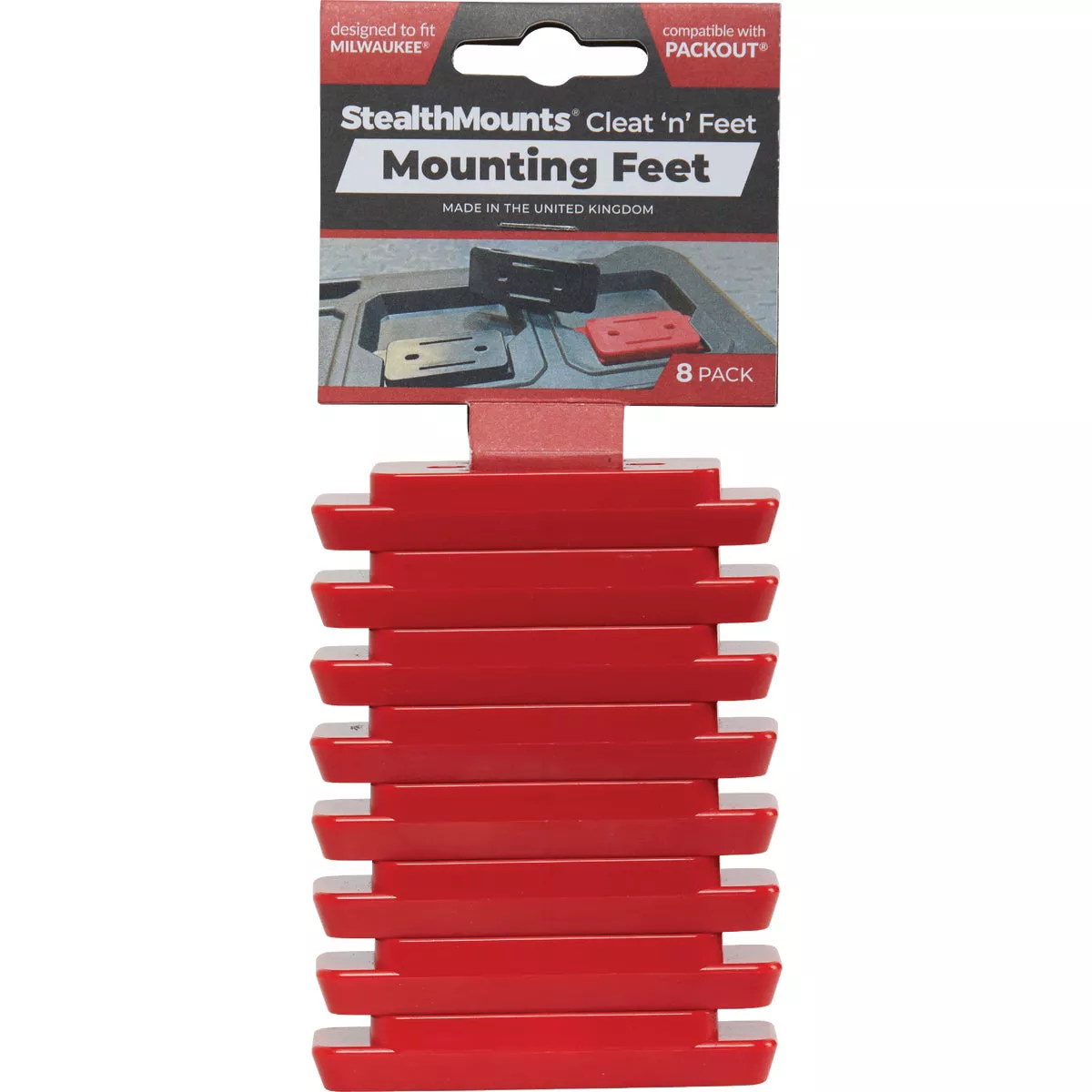 StealthMounts Adapter Feet Compatible with Milwaukee PACKOUT (8-Pack)