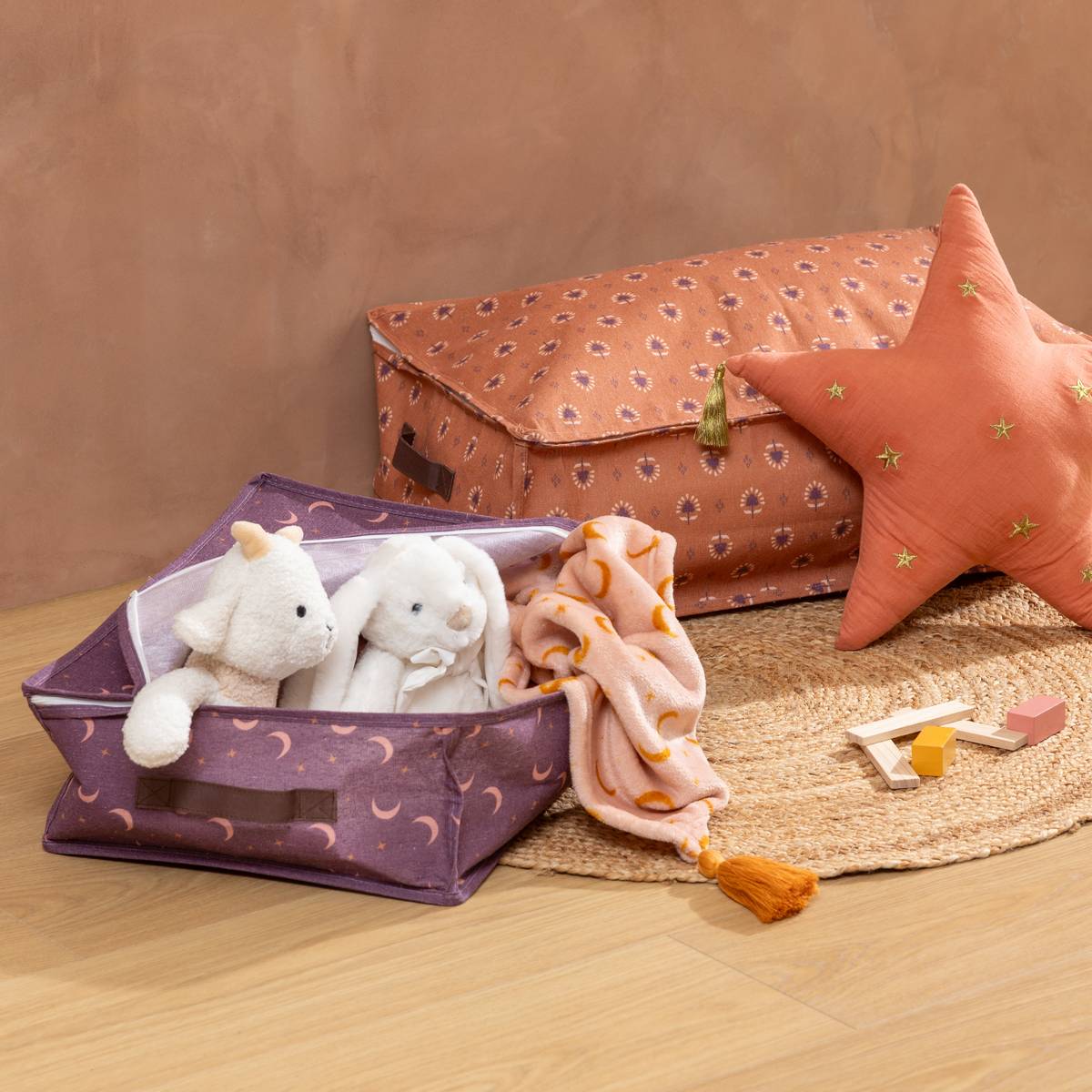 Set of 2 Children's Storage Covers "Zippy" L.60 cm, Multicolor