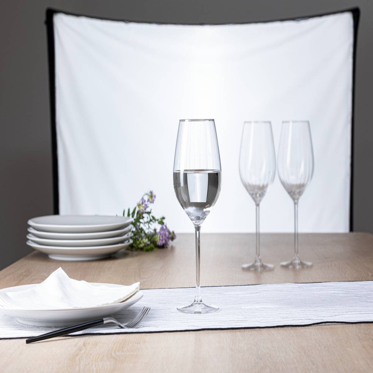 Set of 6 water glasses "Volta" 530 ml, Transparent