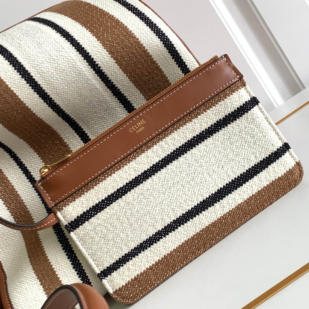 Celine Bucket 16 Bag in Striped Textile With Celine Jacquard1:1High-quality replica