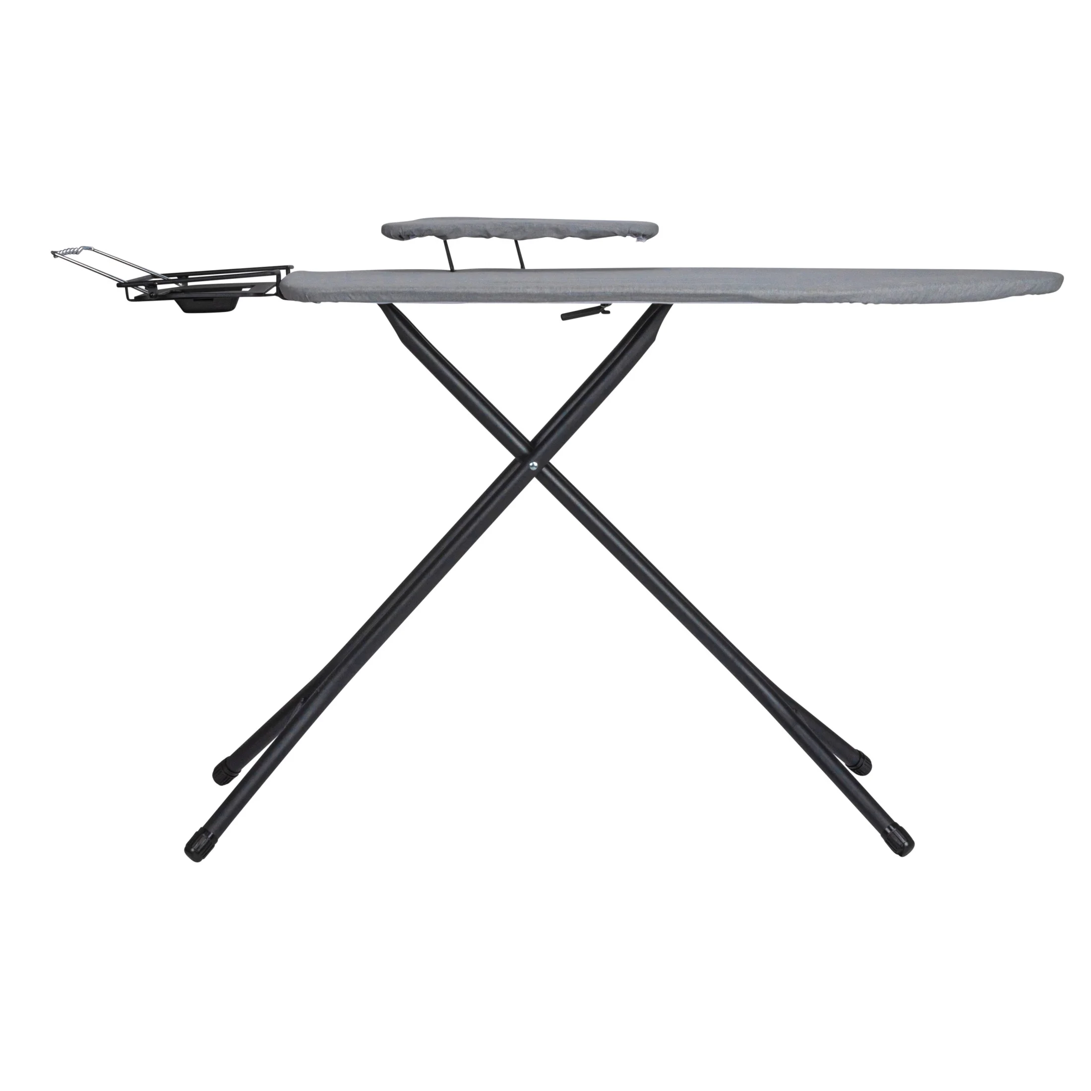 Household Essentials Wide Mega Ironing Board 4-Leg, Steel Top Pressing Station, Heat-Resistant Fiber Pad and Cotton Cover, Includes Sleeve Board and Iron Rest with Hanger Bar, Silver Frame - Image 21