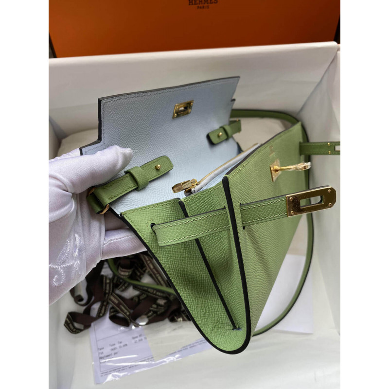 Replica Hermes Kelly Wallet To Go Woc 499041 Green1:1High-quality replica