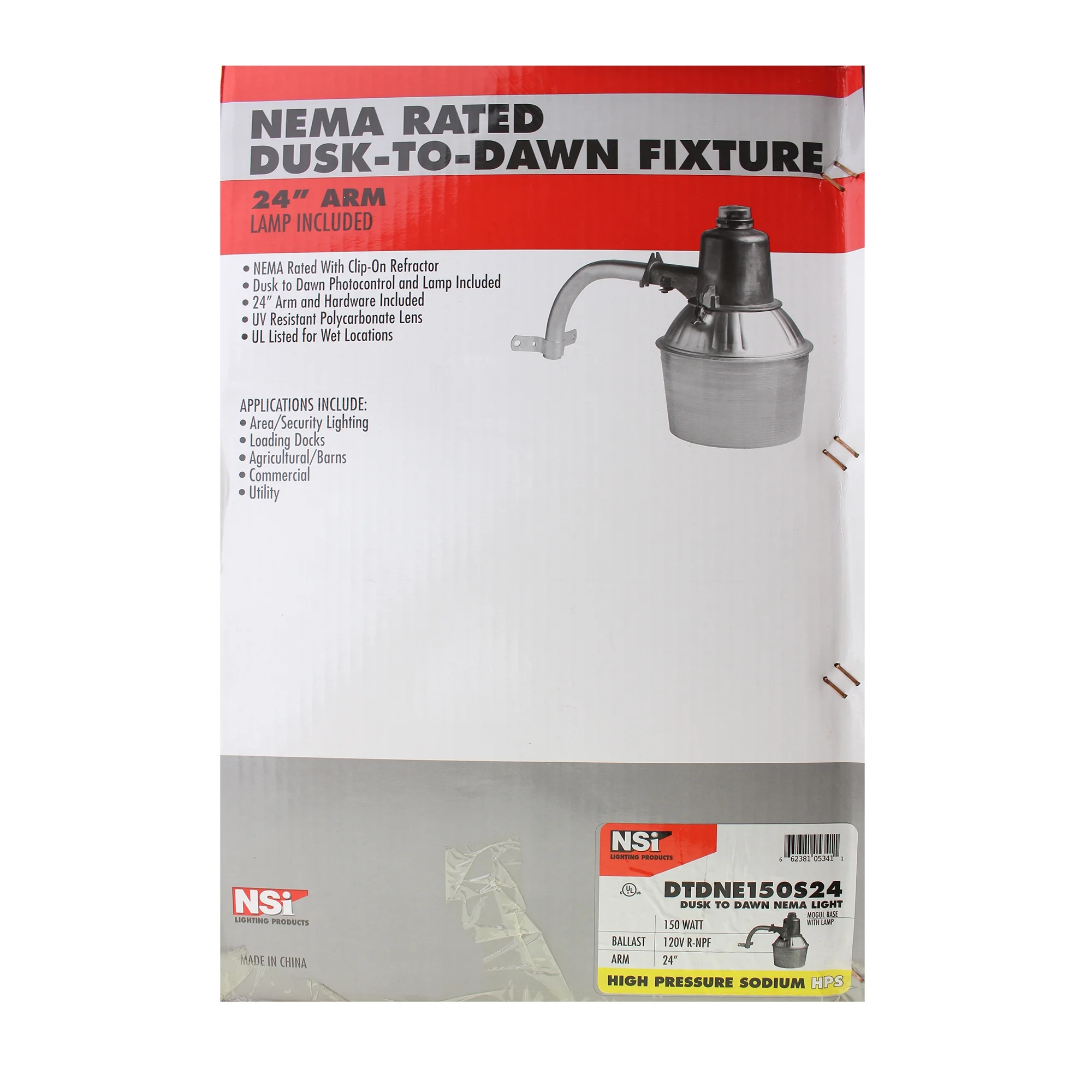 NSI Industries DTDNE150S24 HPS Dusk-To-Dawn Area Light, 24