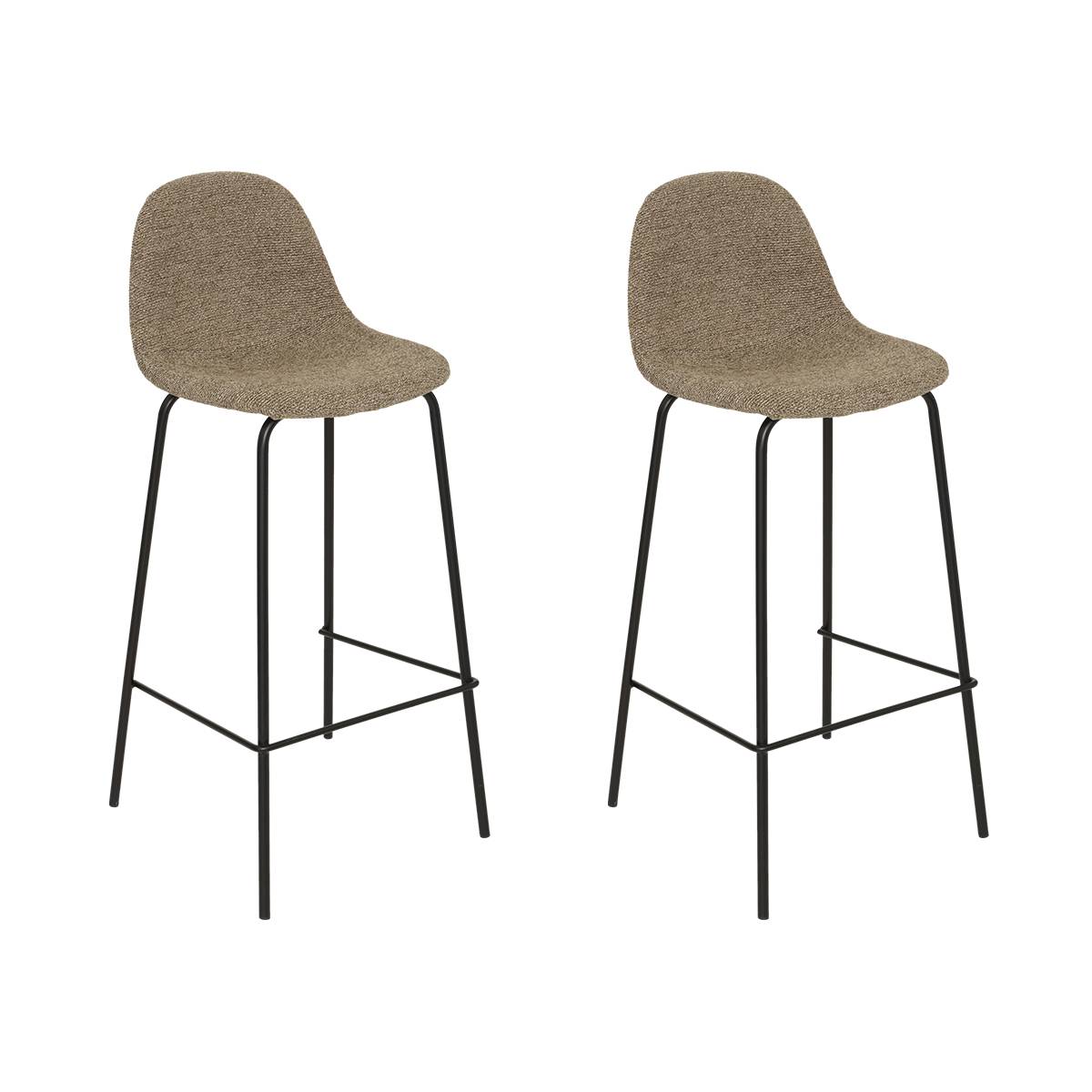 Set of 2 Stools "Vladi" Beige, 43.5x41.5 cm