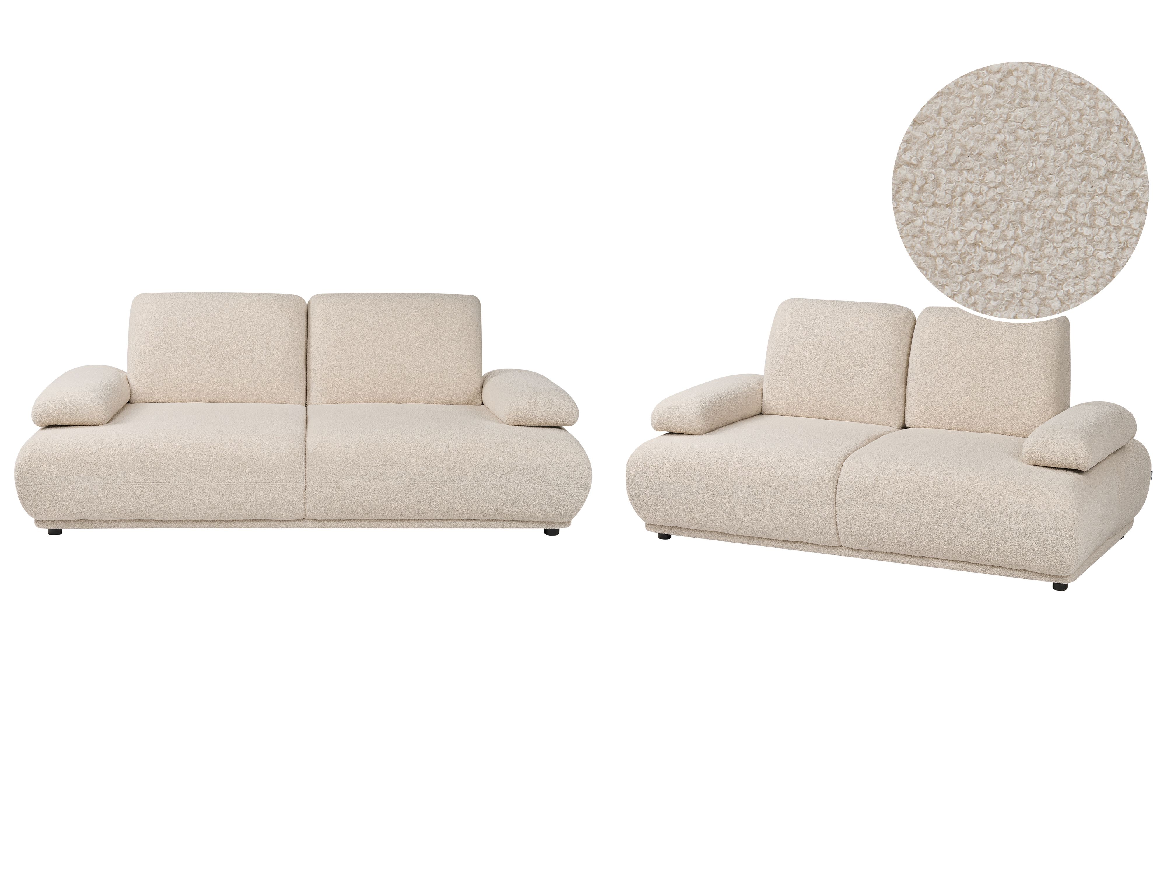 Living Room Set 5 Seater NACKA Boucle Beige